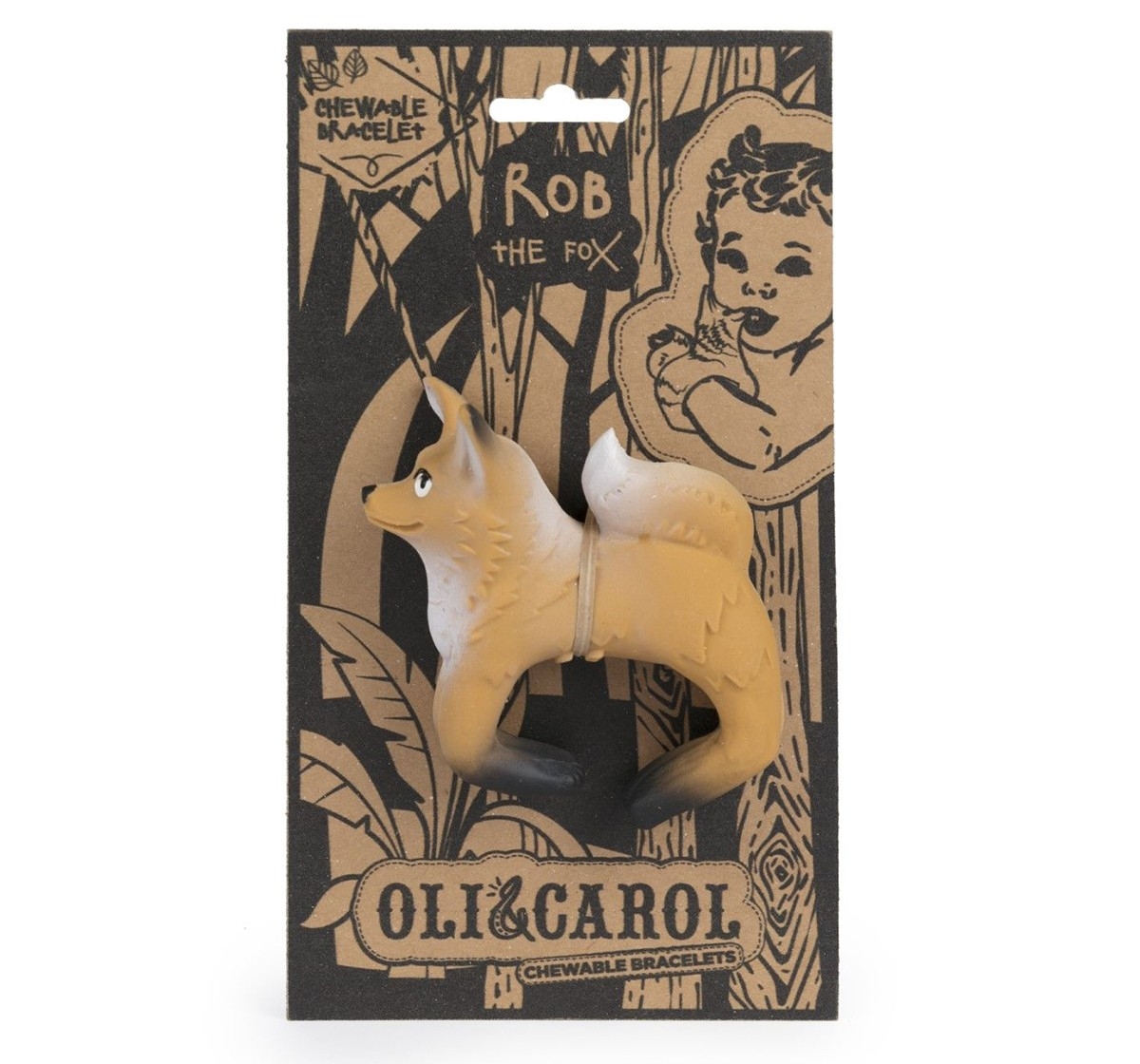 Oli & Carol Rob The Fox Bracelet Teether Brown 0M+