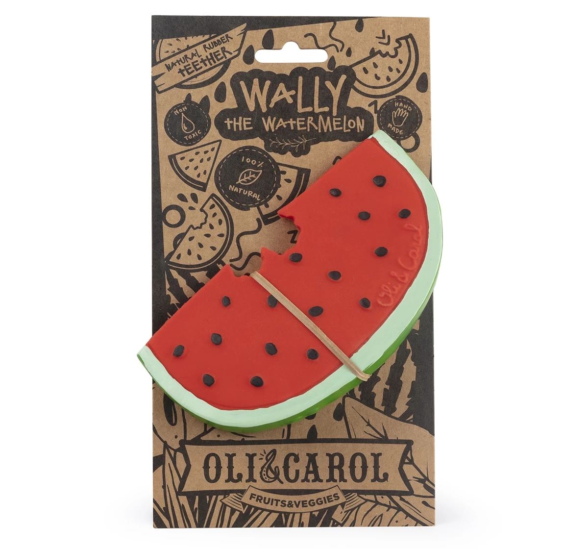 Oli & Carol Wally The Watermelon Natural Rubber Teether Red 0M+