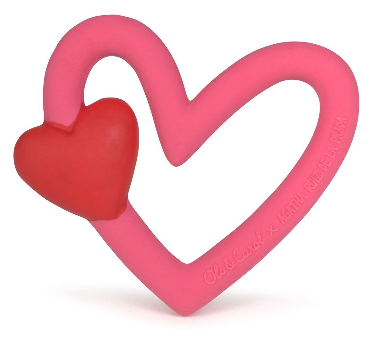 Oli & Carol x ARP The Heart Teether Pink 0M+