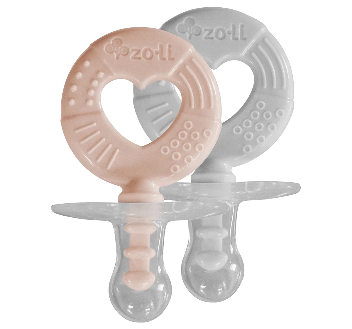 ZoLi Binki.T Pacifier & Teether Combination Circle Pack of 2 Pink 0M+