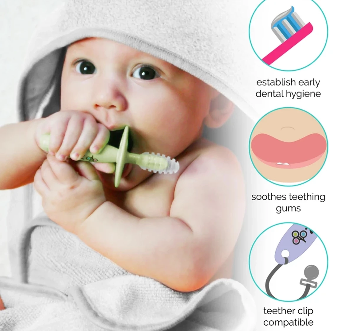 ZoLi Chubby Gummy Gum Massager Pack of 2 Blue 18M+