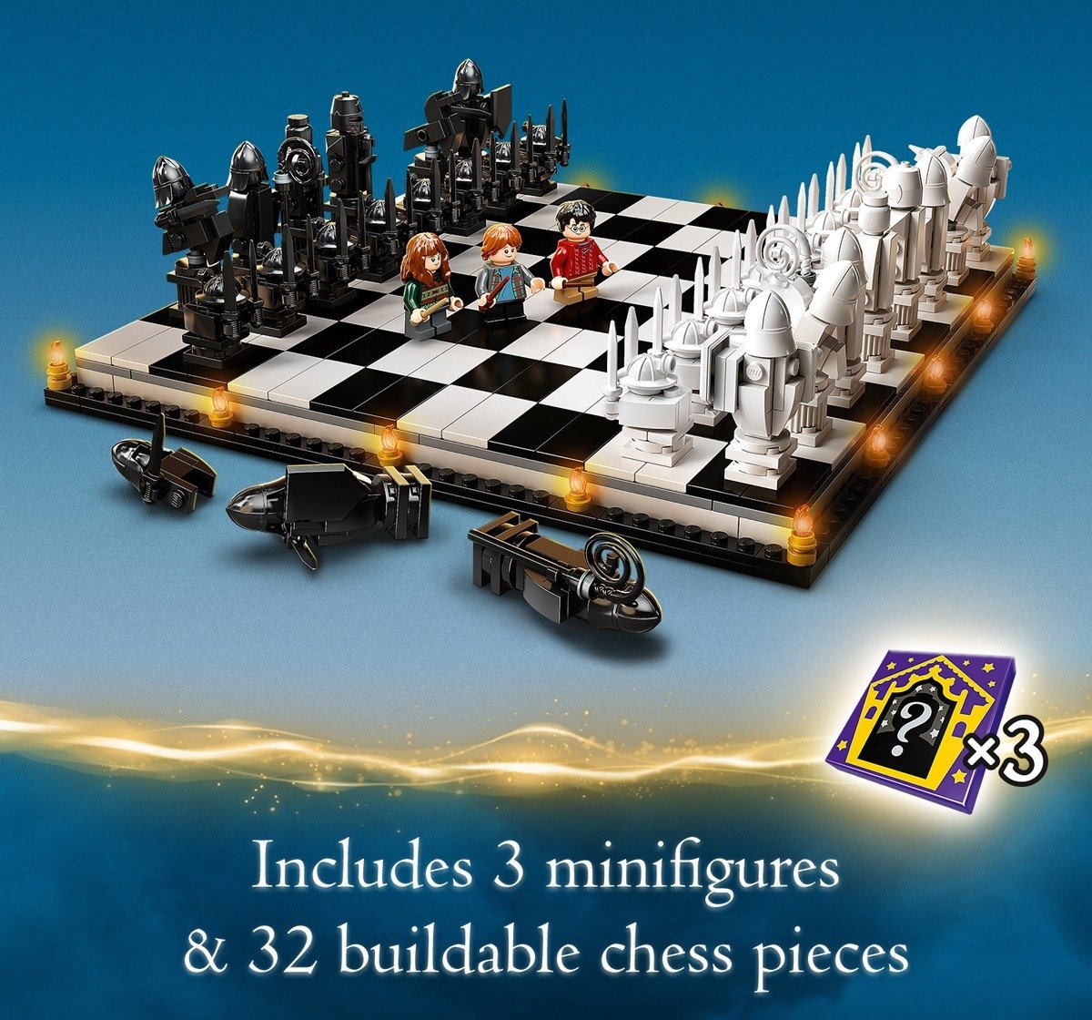 LEGO Harry Potter Hogwarts Wizards Chess, Building Kit, 876 Pieces, Multicolour, 10Y+