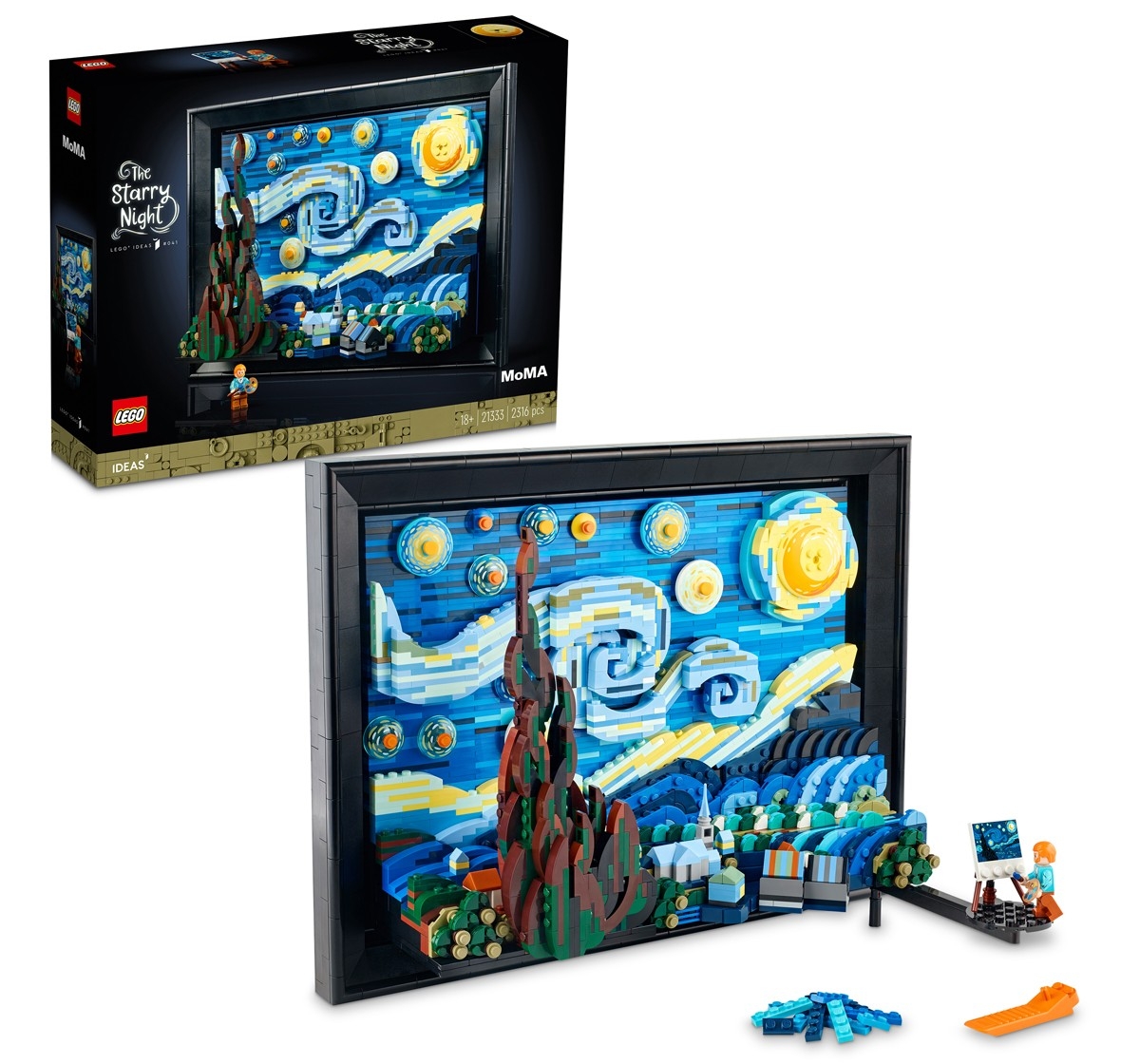 LEGO Ideas Vincent Van Gogh - The Starry Night Building Set for Adults (2316 Pieces), Multicolour, 18Y+