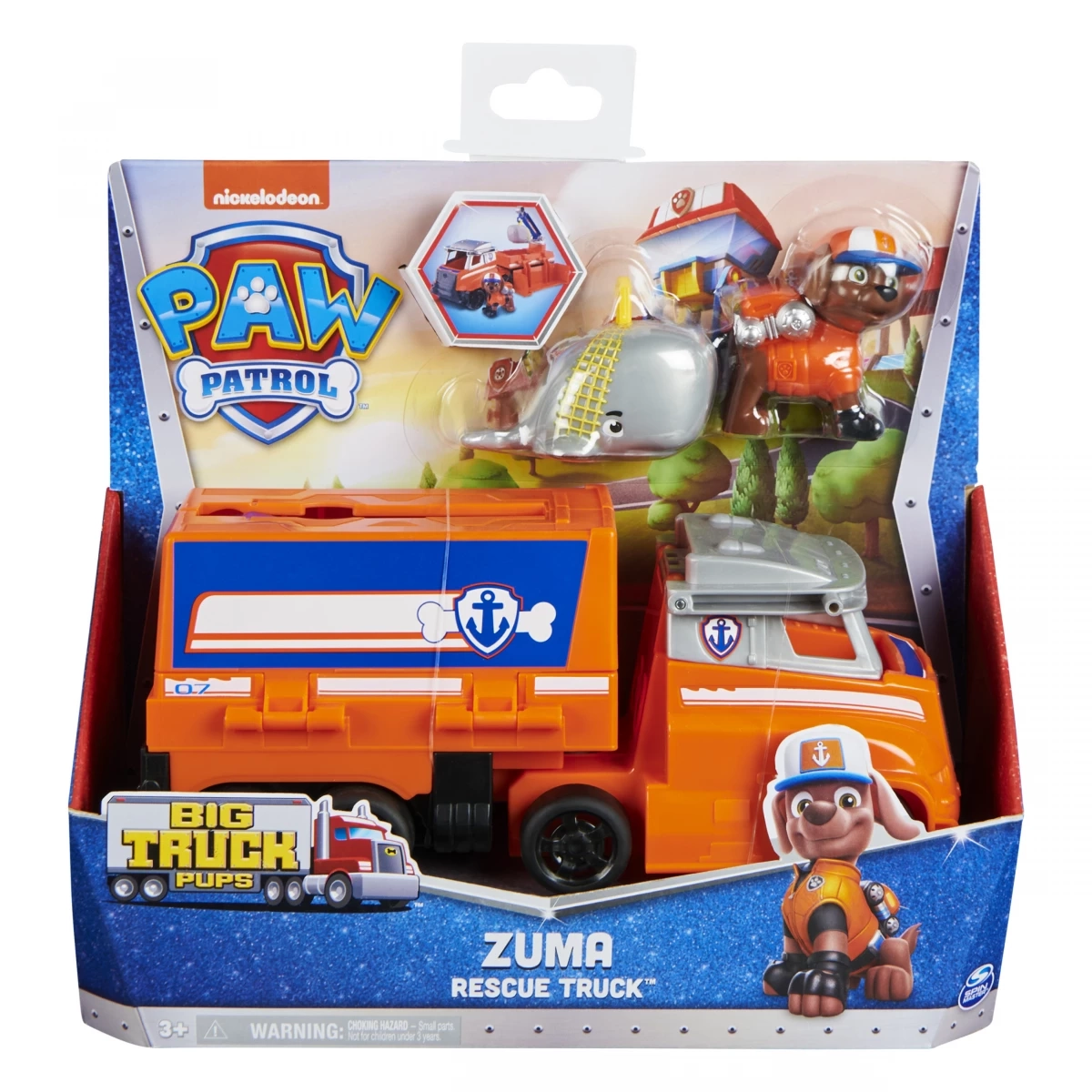Paw Patrol, Big Truck Pup’S Zuma Transforming Toy Trucks With Collectible Action Figure, Kids Toys For Ages 3 And Up
