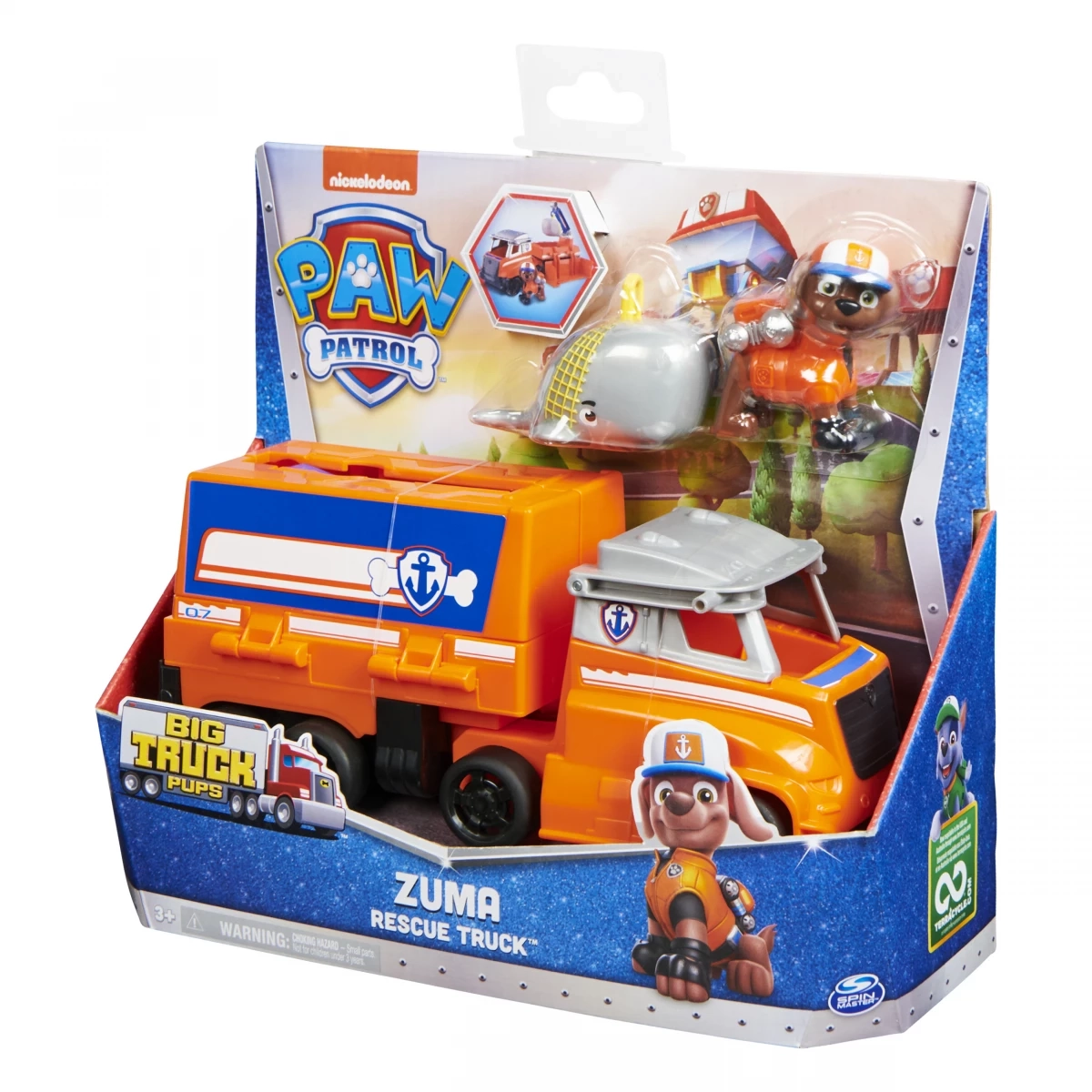 Paw Patrol, Big Truck Pup’S Zuma Transforming Toy Trucks With Collectible Action Figure, Kids Toys For Ages 3 And Up