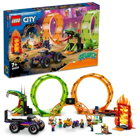 LEGO City Double Loop Stunt Arena Building Kit, 598 Pieces, Multicolour, 7Y+