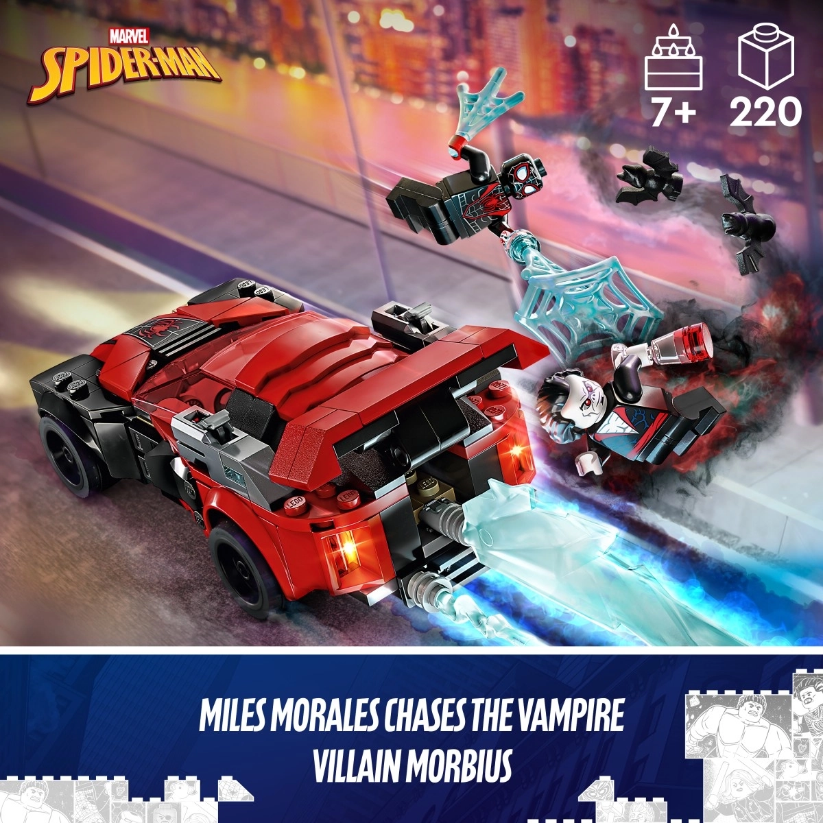 LEGO Miles Morales vs. Morbius Block Building Kit, Multicolour, 7Y+