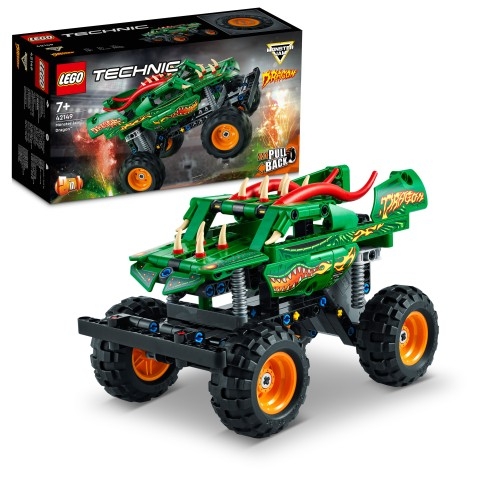 LEGO Technic Monster Jam Dragon Building Toy Set, 217 Pieces, Multicolour, 7Y+