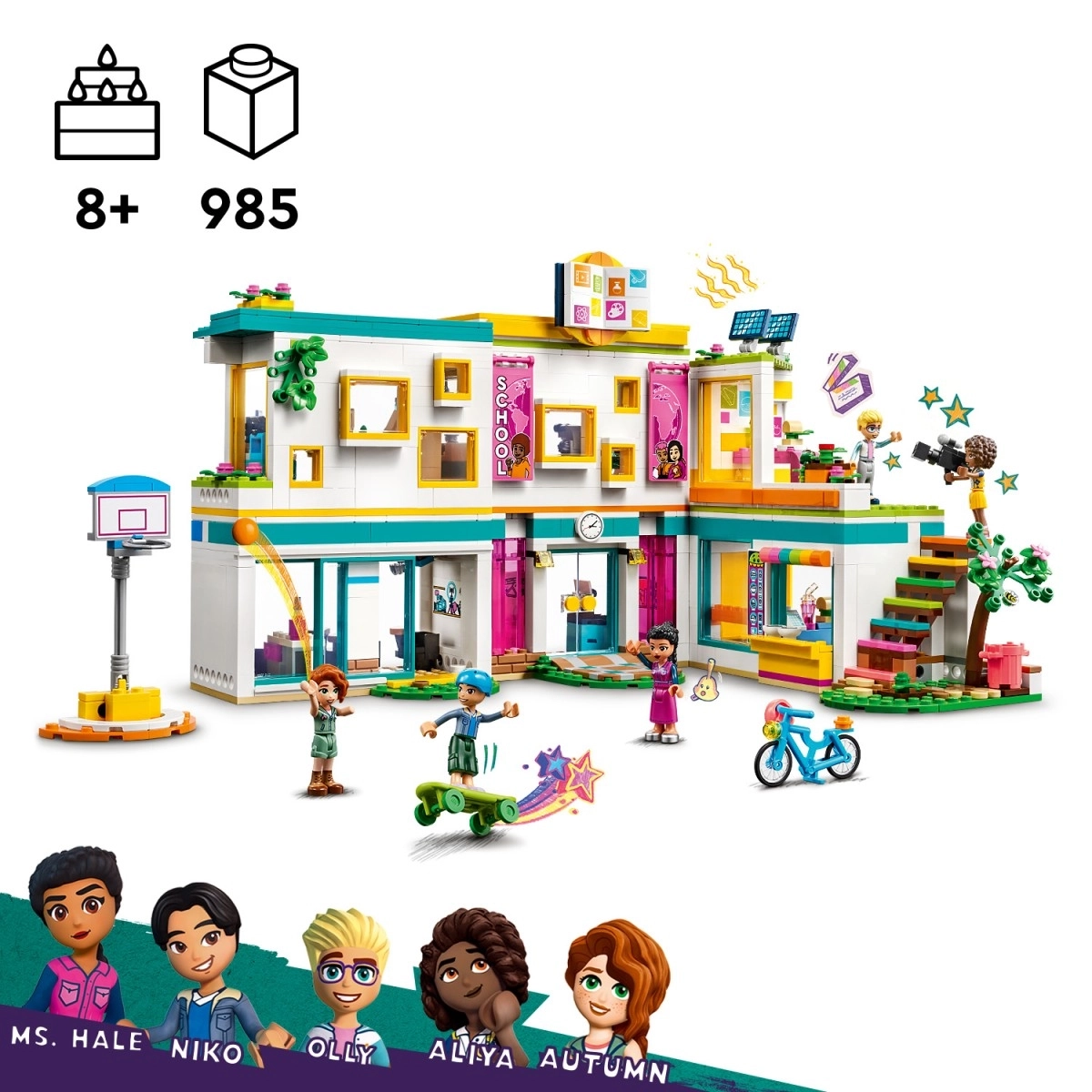 LEGO Friends Heartlake International School Building Toy Set, 985 Pieces, Multicolour, 8Y+