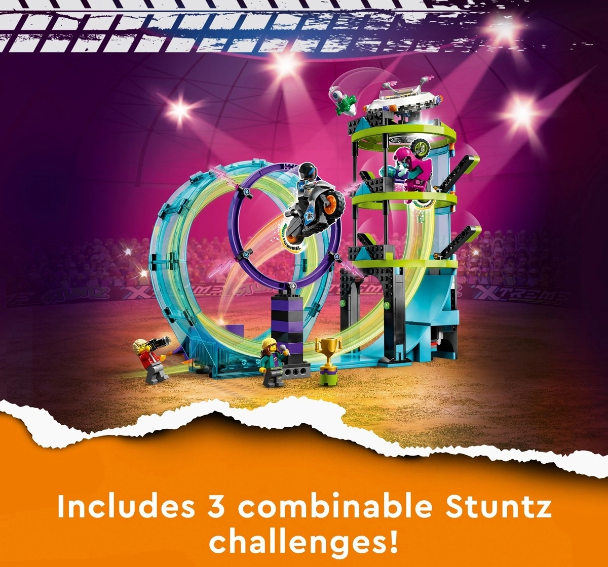 LEGO City Ultimate Stunt Riders Challenge 60361 Building Toy Set 385 Pieces Multicolour 7Y+
