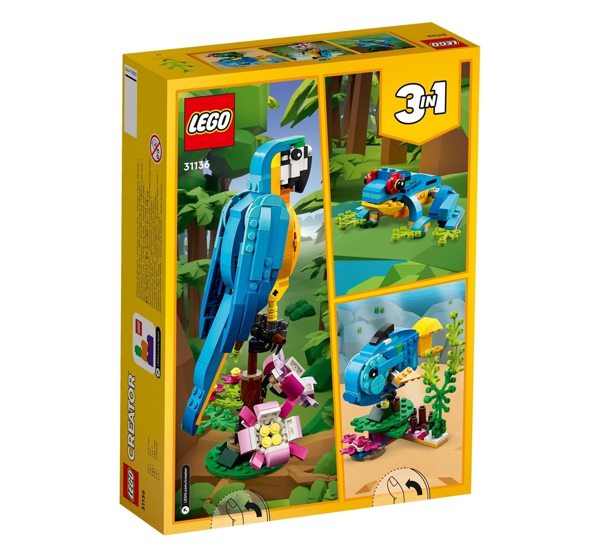 LEGO Creator Exotic Parrot 31136 Building Toy Set 253 Pieces Multicolour 7Y+