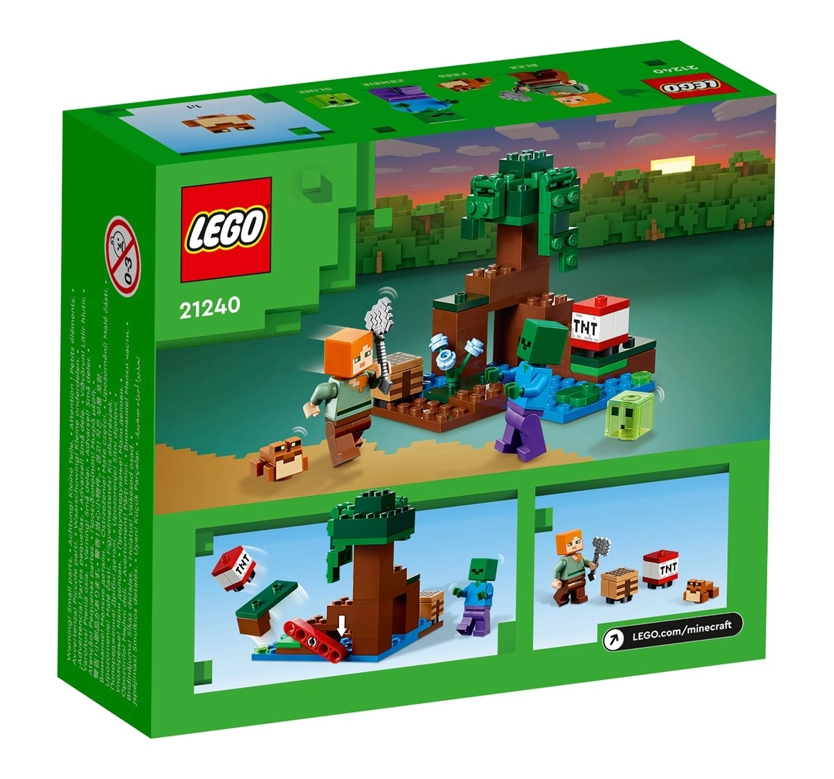 LEGO Minecraft The Swamp Adventure 21240 Building Toy Set 65 Pieces Multicolour 7Y+