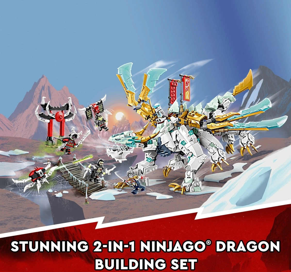 LEGO NINJAGO Zane’s Ice Dragon Creature 71786 Building Toy Set 973 Pieces Multicolour 10Y+