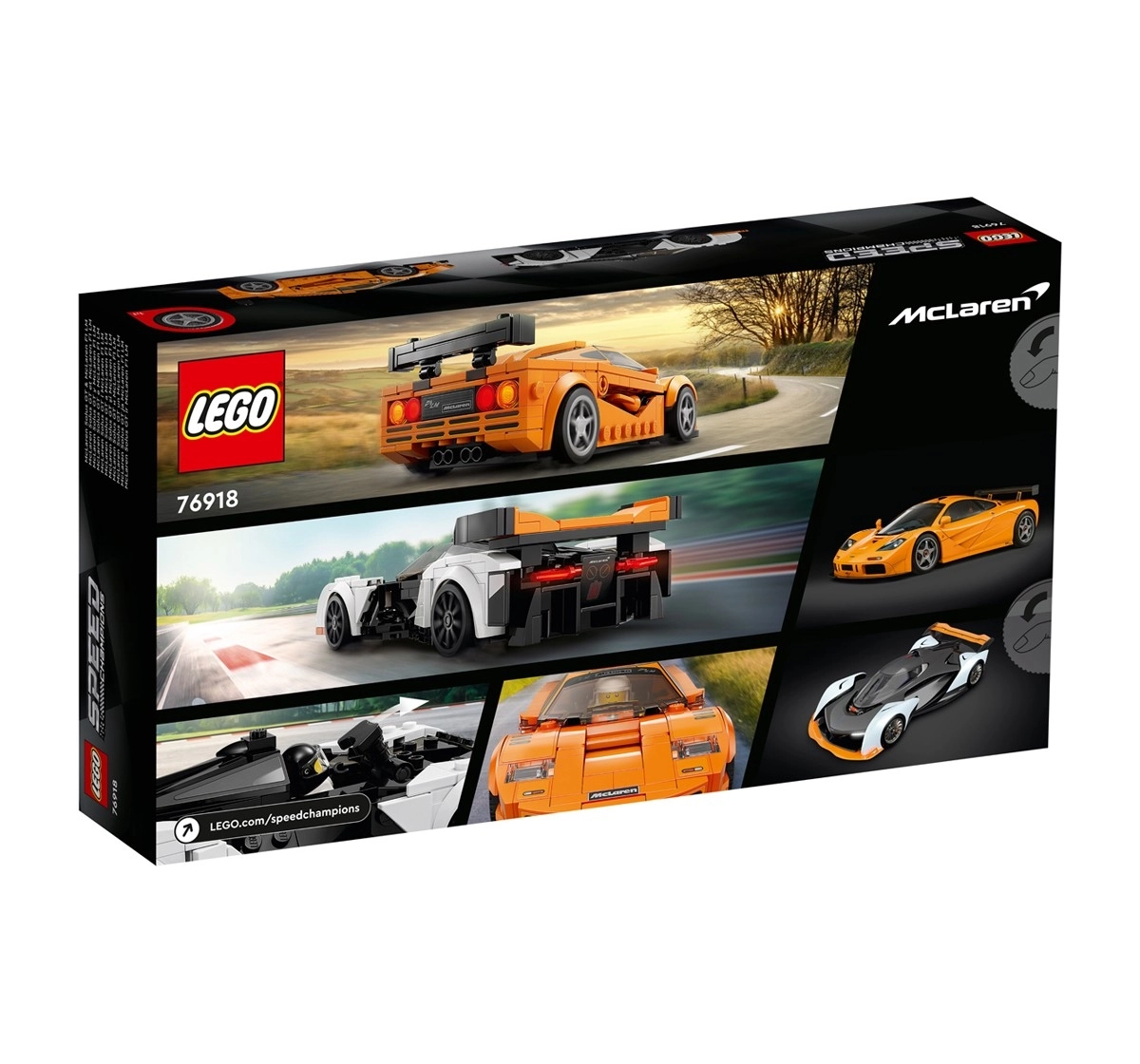 LEGO Speed Champions McLaren Solus GT and McLaren F1 LM 76918 Building Toy Set 581 Pieces Multicolour 9Y+