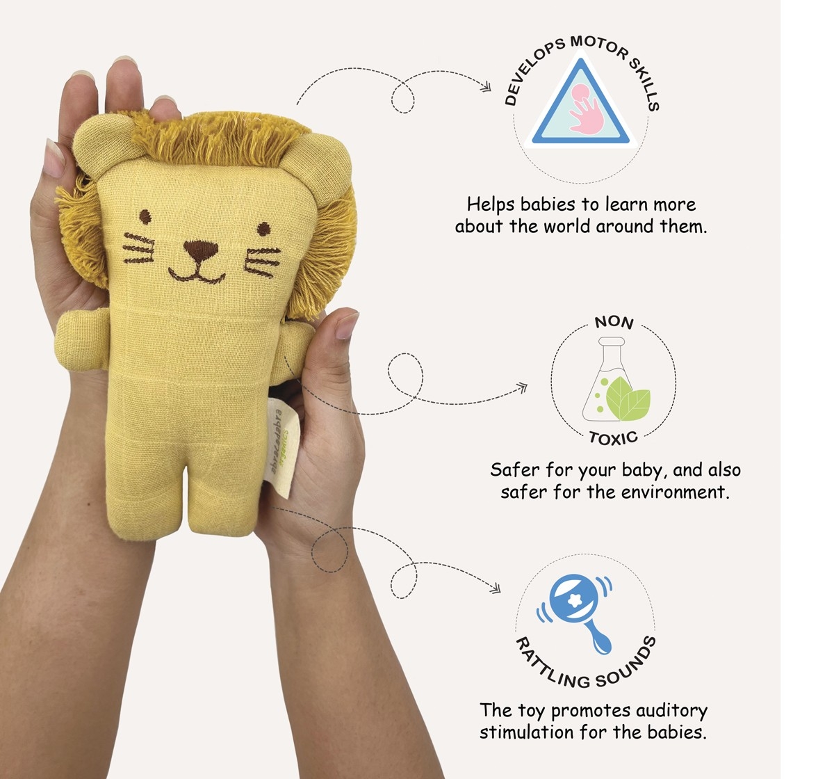 Abracadabra Organics Collectible Cuddle Toy 0M+ Yellow
