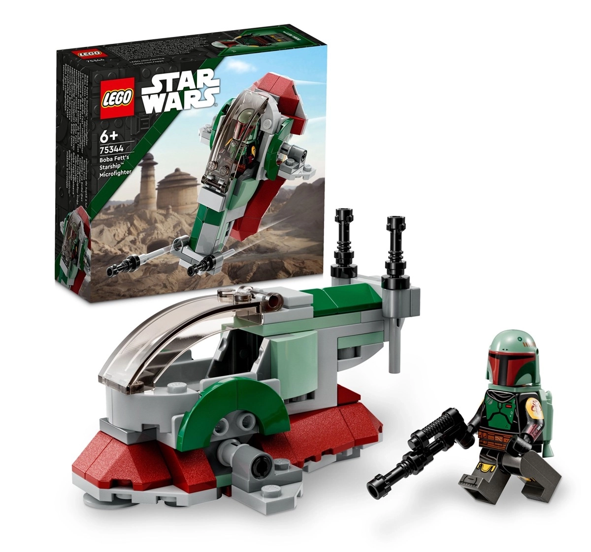 LEGO Star Wars Boba Fett's Starship Microfighter 75344 Building Toy Set 85 Pcs Multicolour 6Y+
