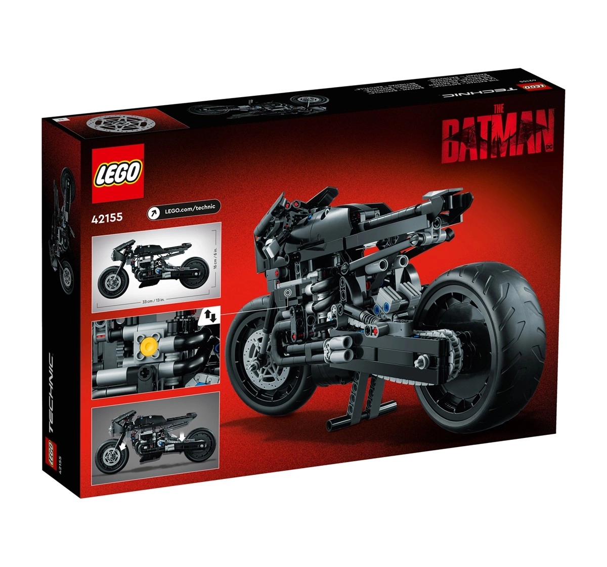 LEGO Technic THE BATMAN  BATCYCLE 42155 Building Toy Set 641 Pieces Multicolour 9Y+