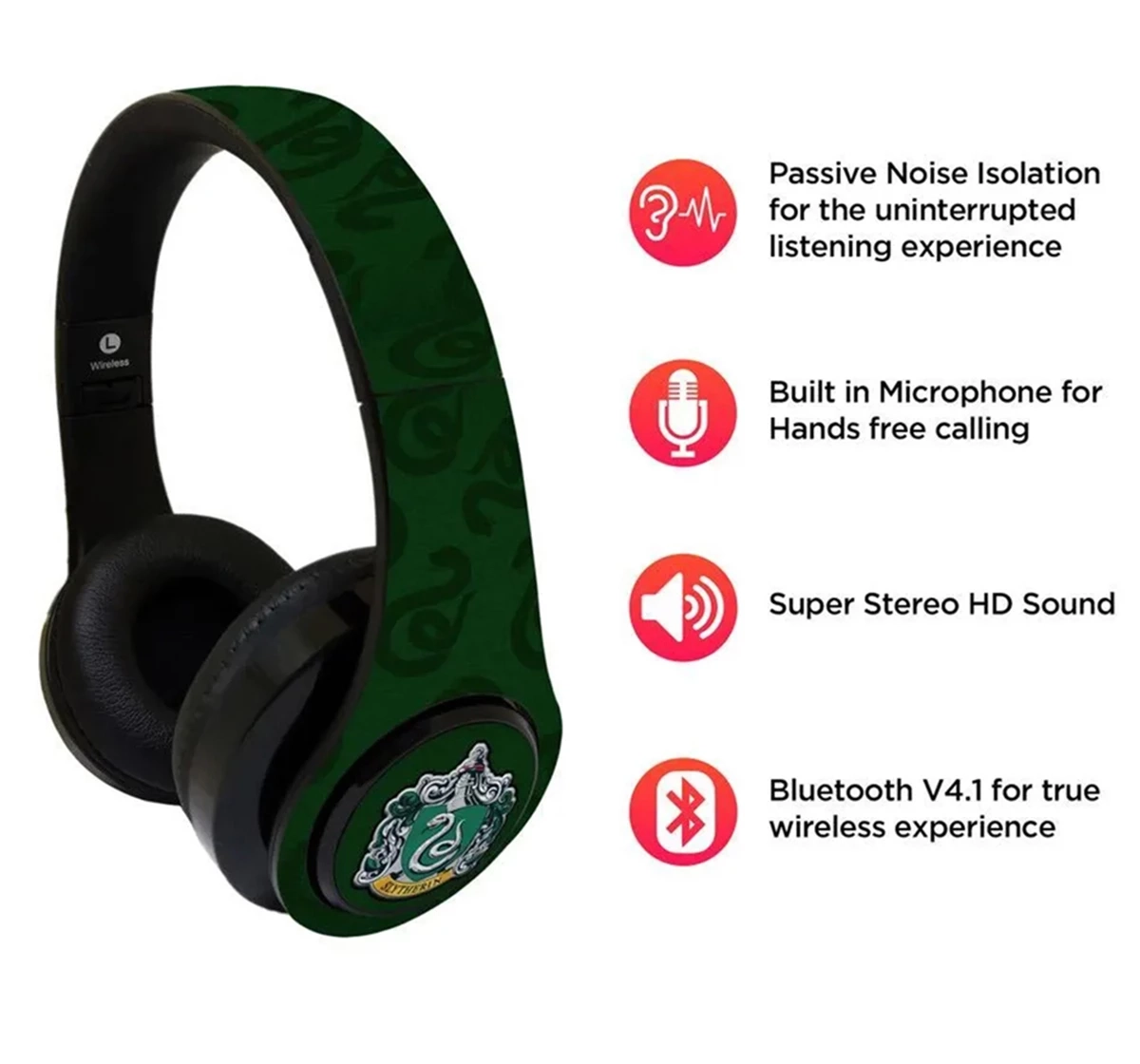 Macmerise Crest Slytherin Decibel Wireless On Ear Headphones Multicolour 12Y+