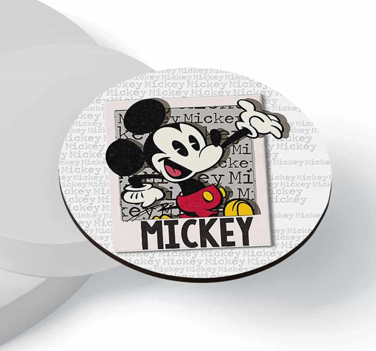 Macmerise Hello Mr Mickey Circular Coasters Multicolour 12Y+