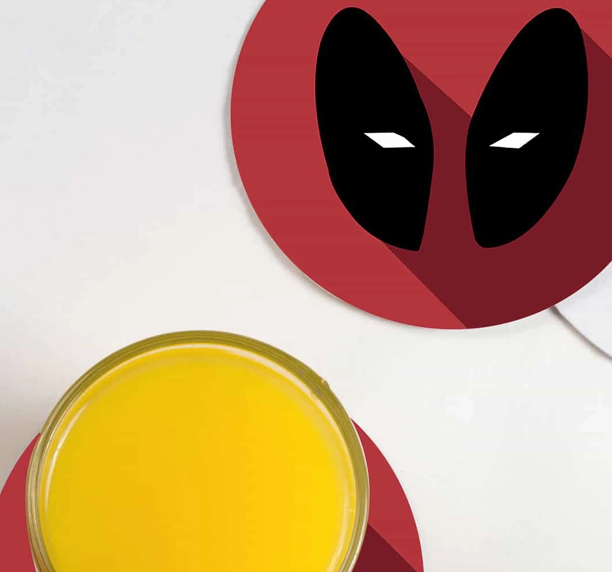 Macmerise Minimalistic Deadpool Circular Coasters Multicolour 12Y+