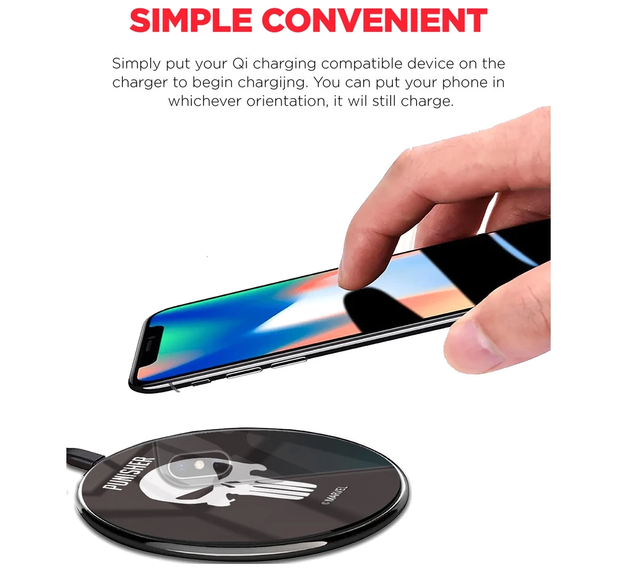 Macmerise Punisher Symbol Compatible Pro Wireless Charger Multicolour 12Y+