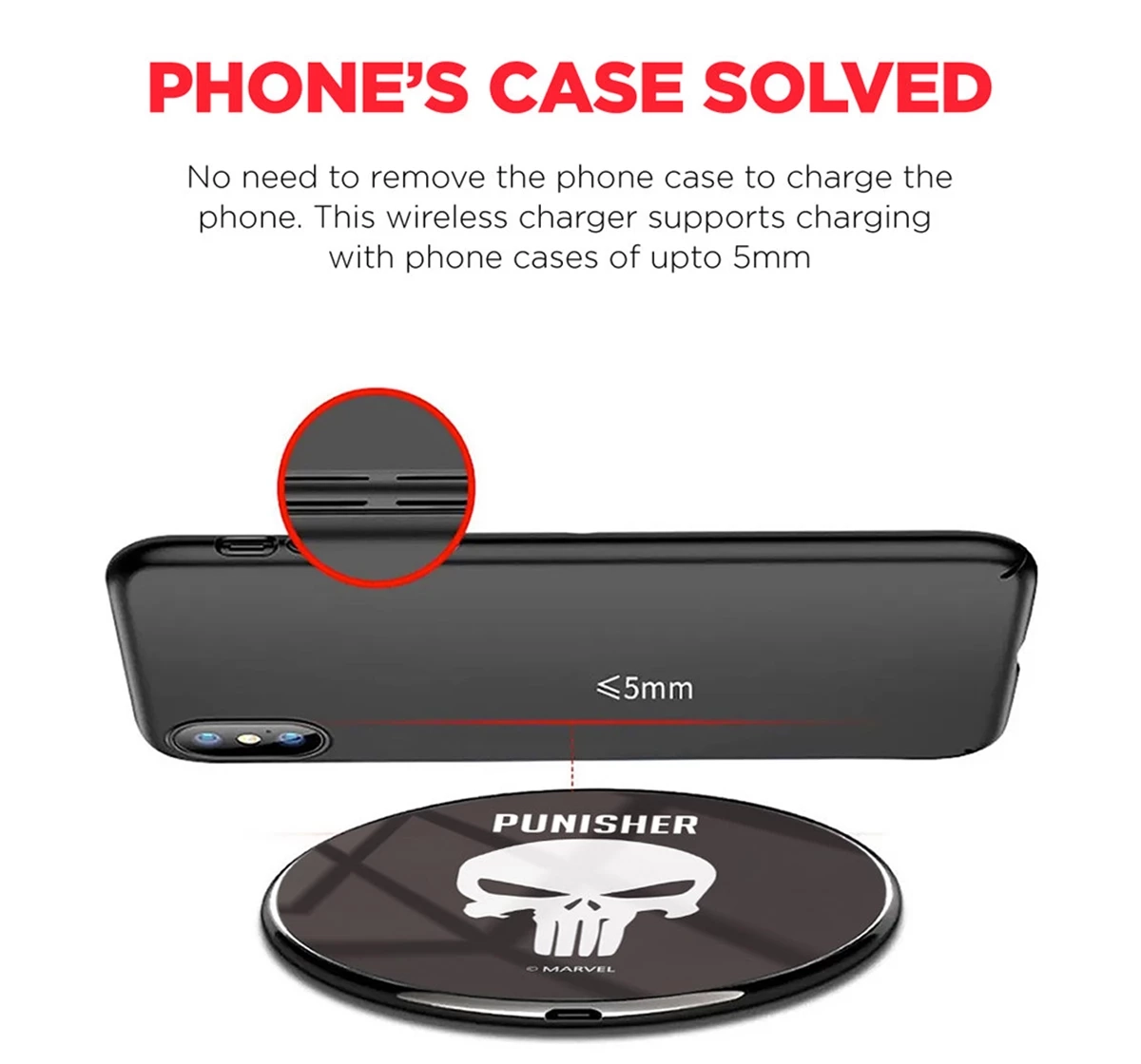 Macmerise Punisher Symbol Compatible Pro Wireless Charger Multicolour 12Y+