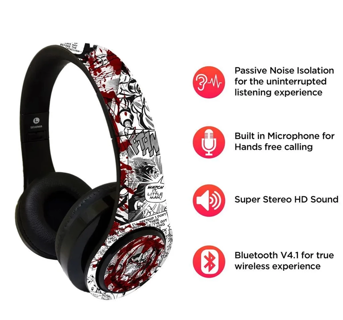 Macmerise Splash Out Ironman Decibel Wireless On Ear Headphones Multicolour 12Y+