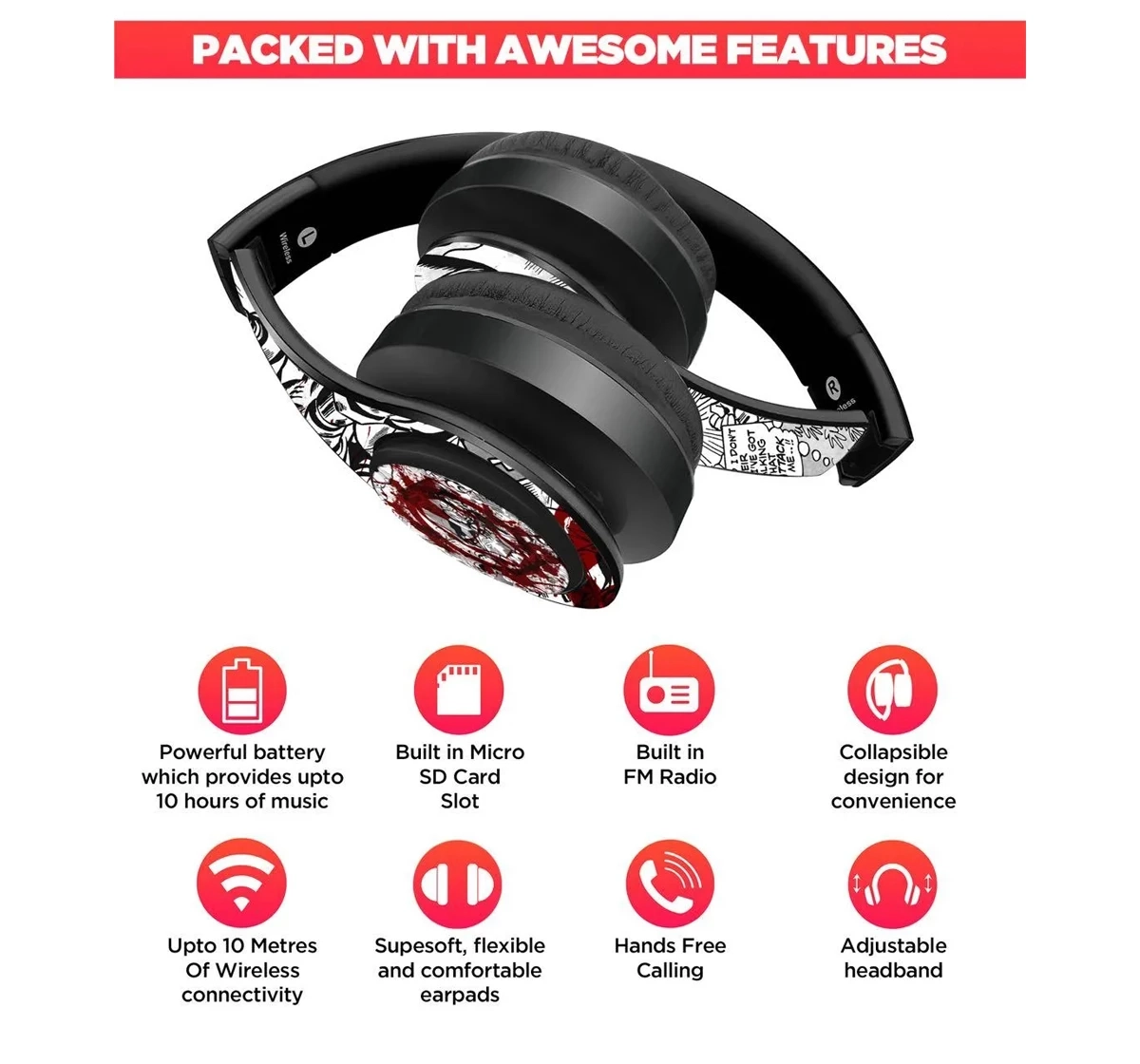 Macmerise Splash Out Ironman Decibel Wireless On Ear Headphones Multicolour 12Y+