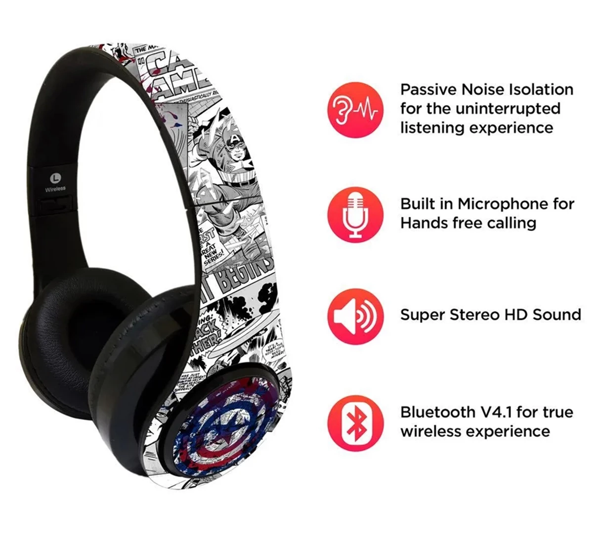 Macmerise Splash Out Shield Decibel Wireless On Ear Headphones Multicolour 12Y+