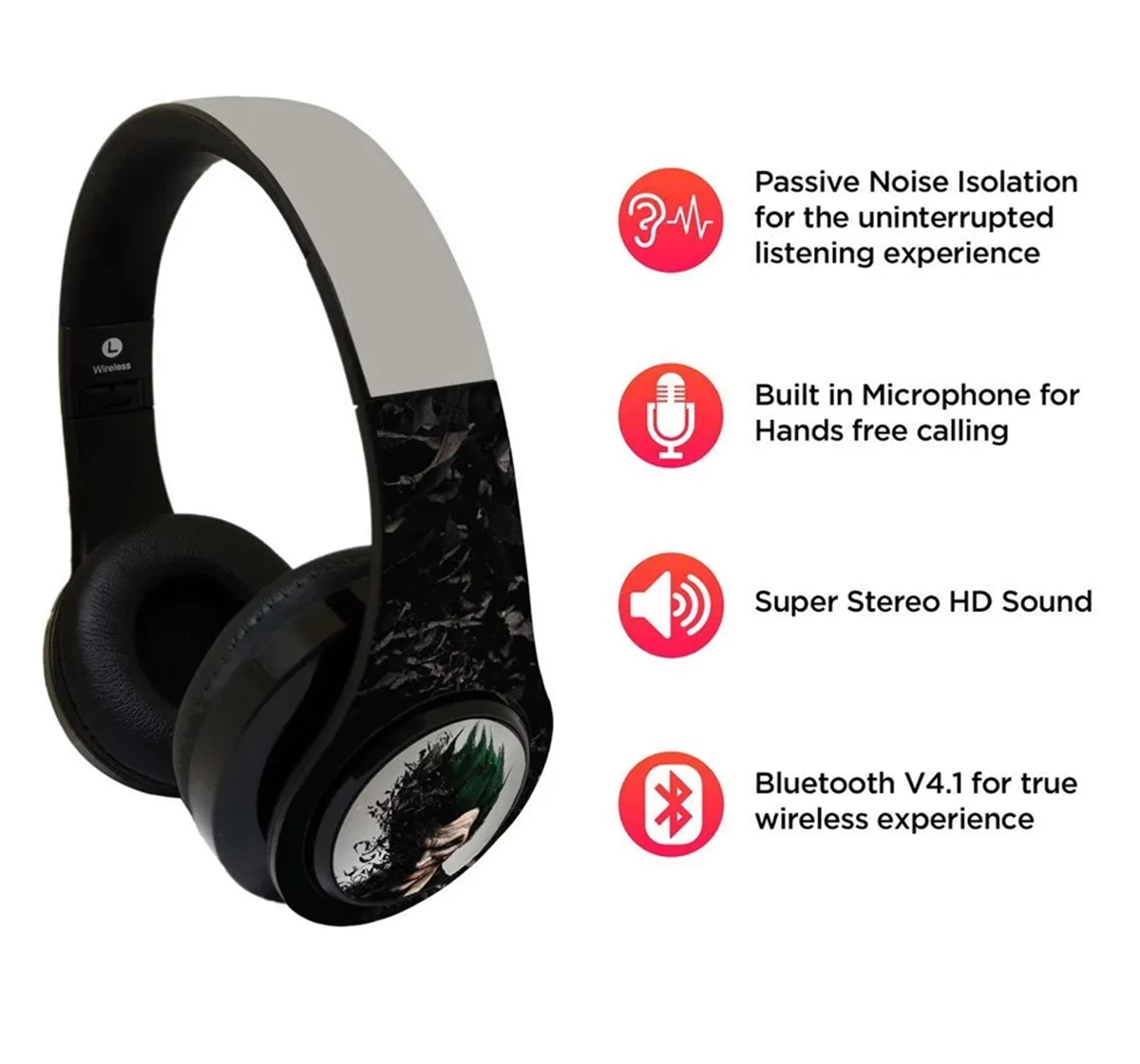 Macmerise Joker Withers Decibel Wireless On Ear Headphones Multicolour 12Y+