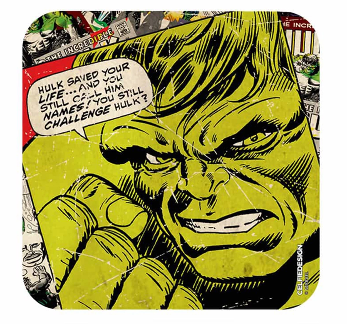 Macmerise Comic Hulk 10 X 10 cm Coasters Multicolour 12Y+