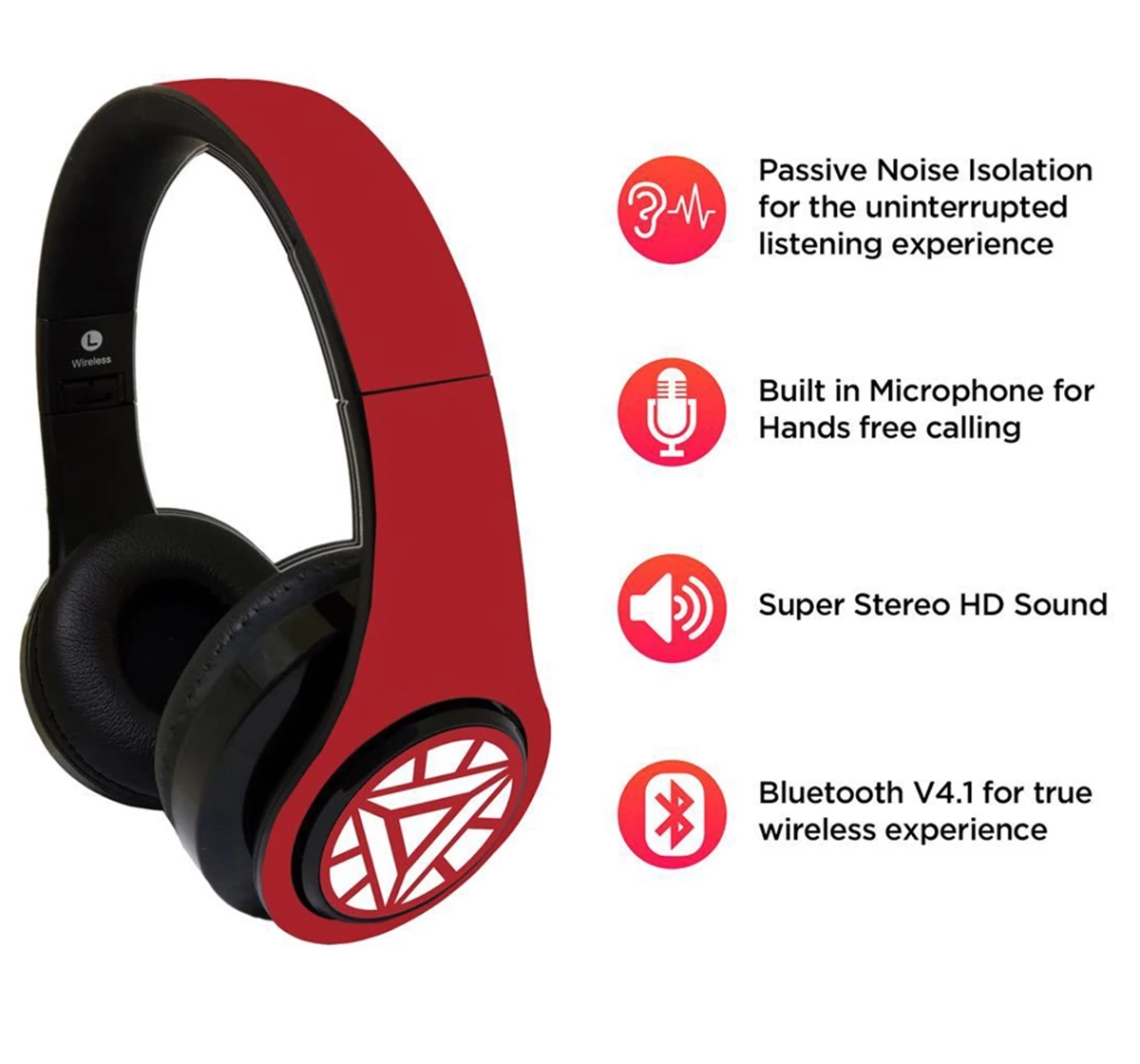 Macmerise Ironman Arc Reactor Decibel Wireless On Ear Headphones Multicolour 12Y+