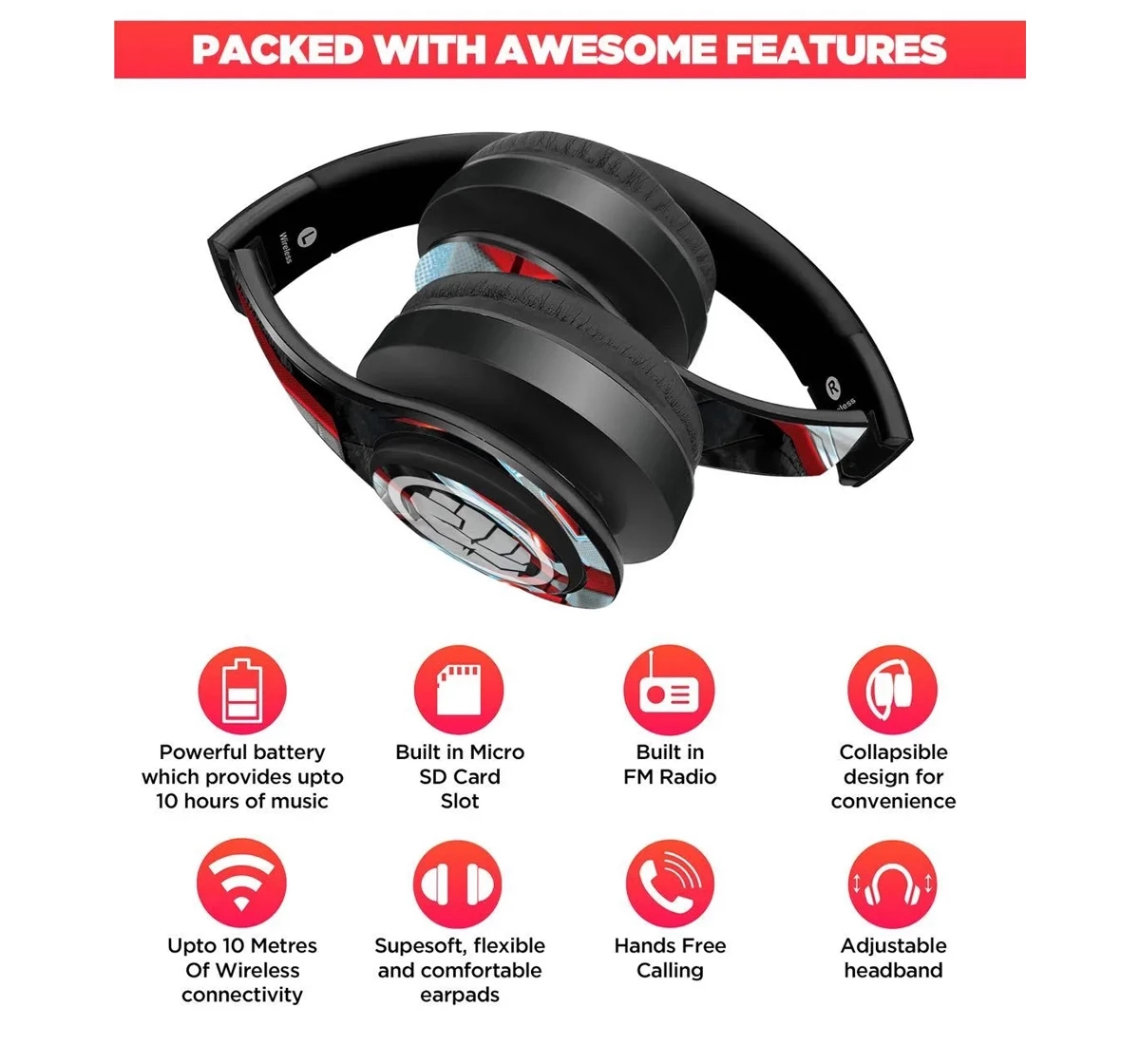Macmerise Endgame Suit Hulk Decibel Wireless On Ear Headphones Multicolour 12Y+
