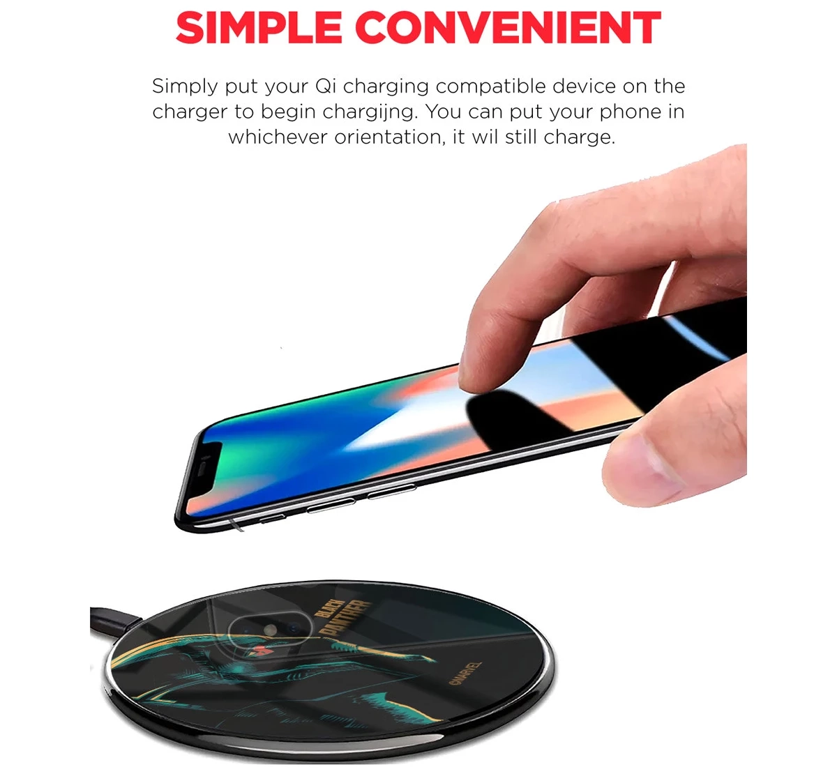 Macmerise Illuminated Black Panther Compatible Pro Wireless Charger Multicolour 12Y+