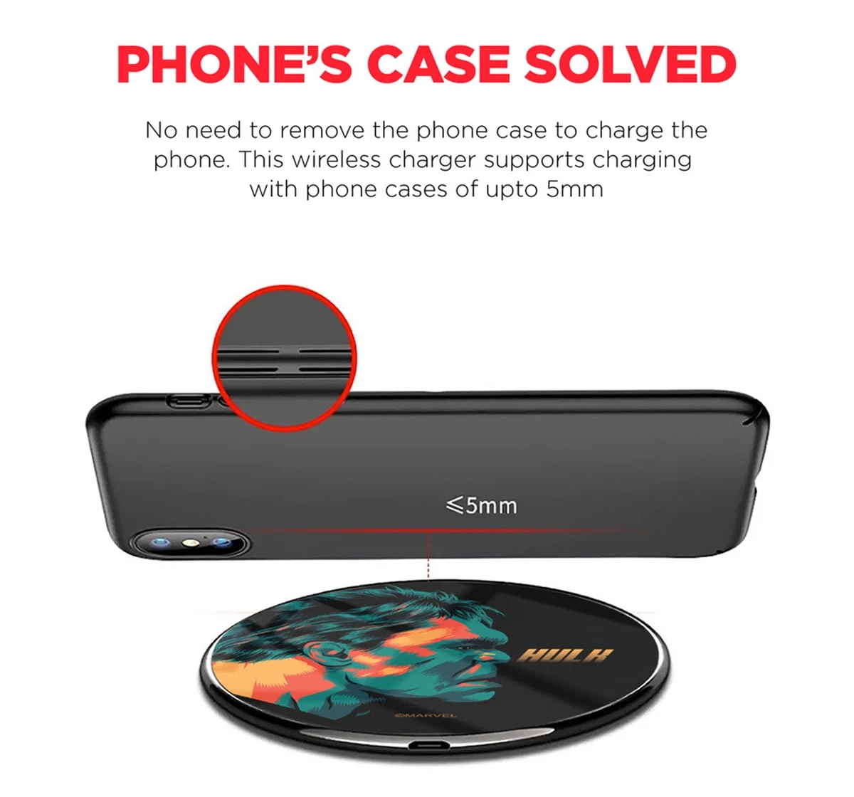 Macmerise Illuminated Hulk Compatible Pro Wireless Charger Multicolour 12Y+