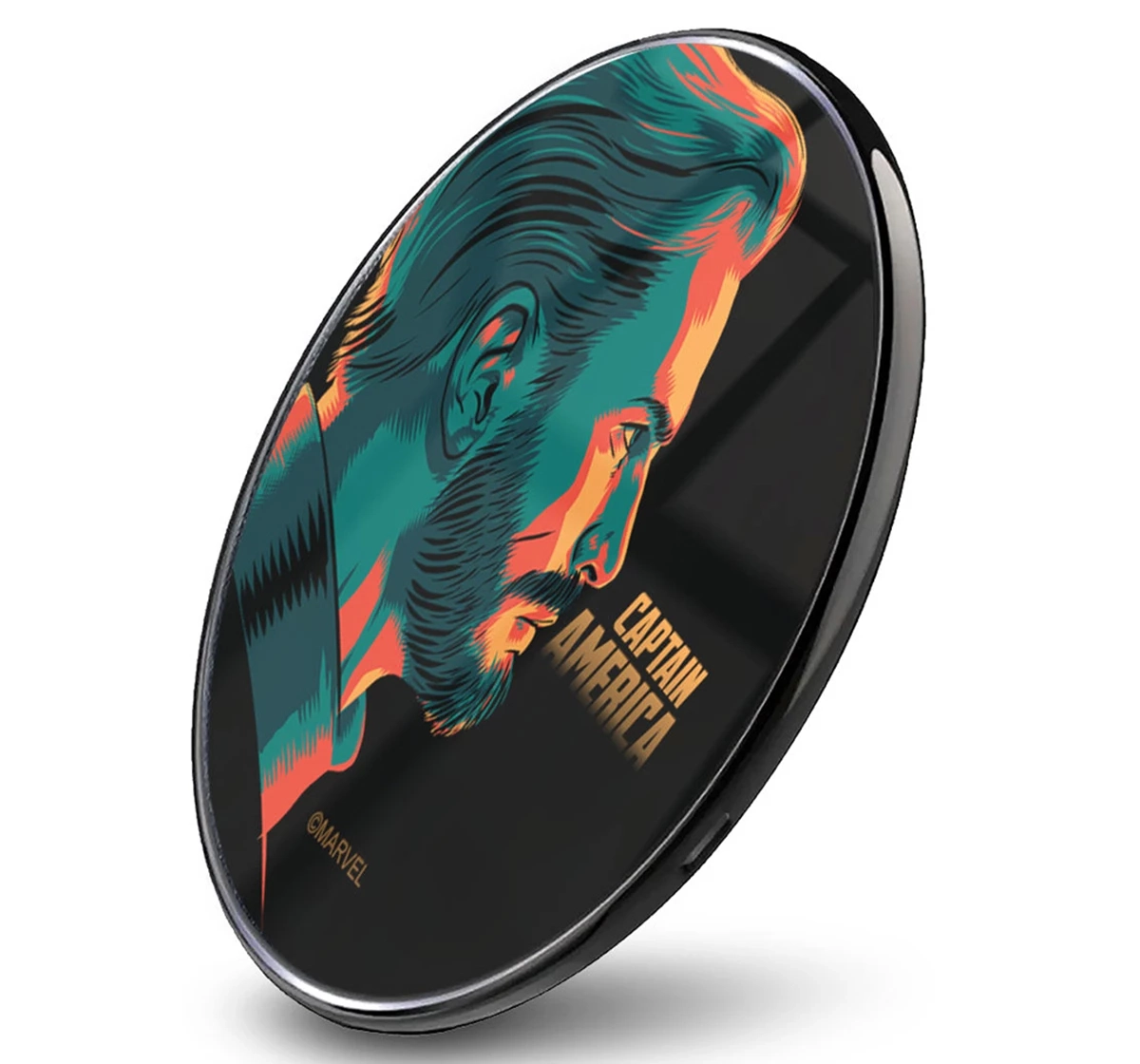 Macmerise Illuminated Captain America Qi Compatible Pro Wireless Charger Multicolour 12Y+