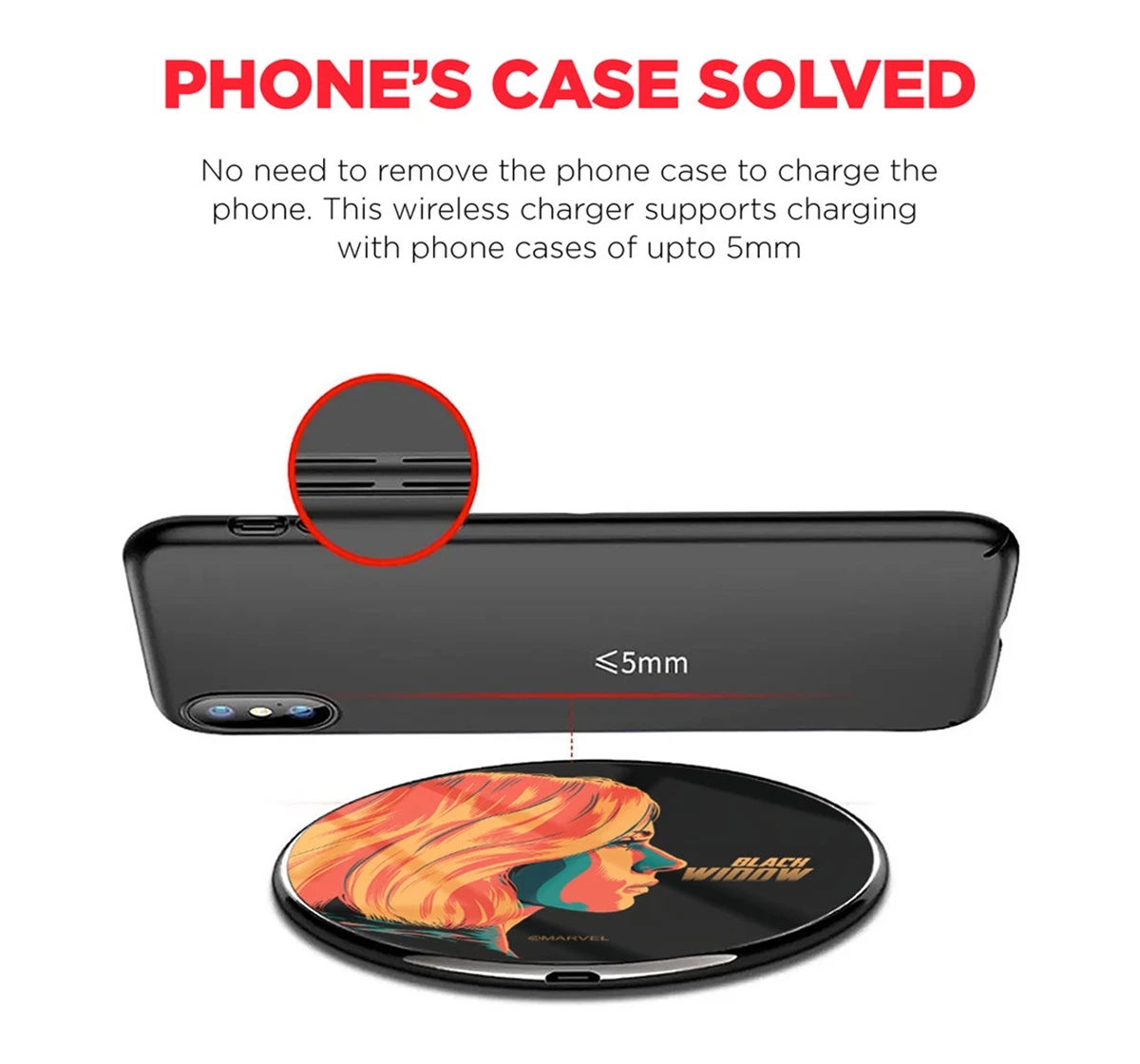 Macmerise Illuminated Black Widow Compatible Pro Wireless Charger Multicolour 12Y+