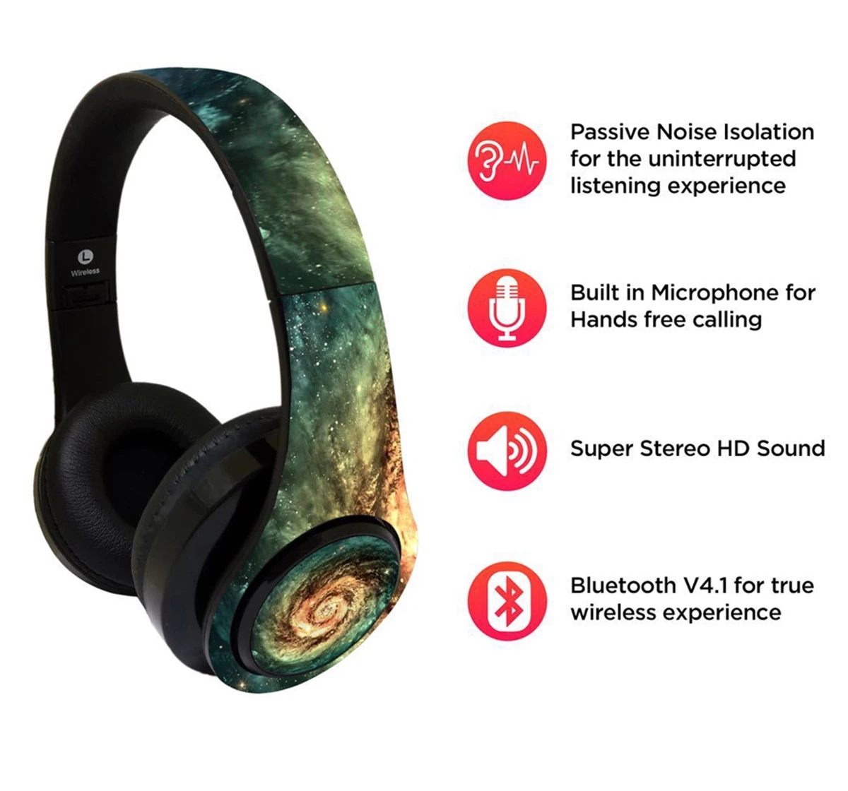 Macmerise Galaxy Decibel Wireless On Ear Headphones Multicolour 12Y+