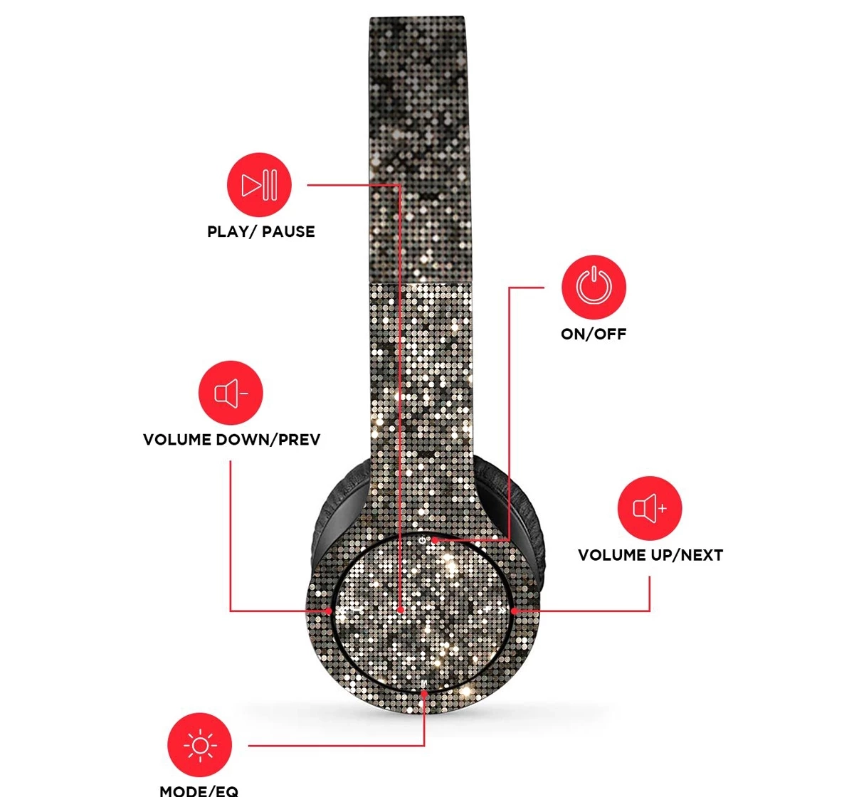 Macmerise Bling it On P47 Wireless On Ear Headphones Multicolour 12Y+