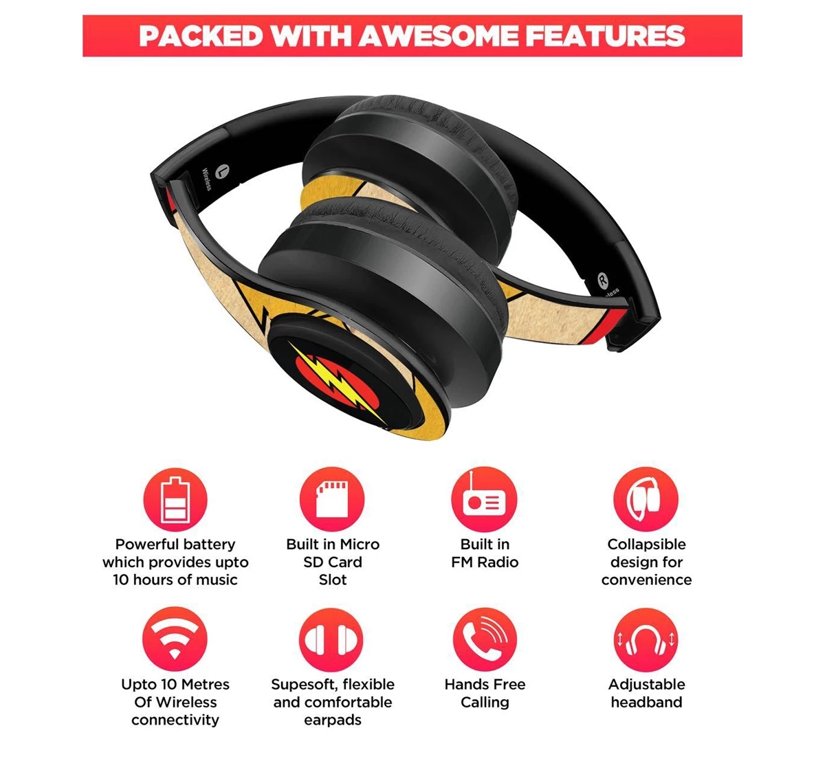 Macmerise Overload Flash Decibel Wireless On Ear Headphones Multicolour 12Y+