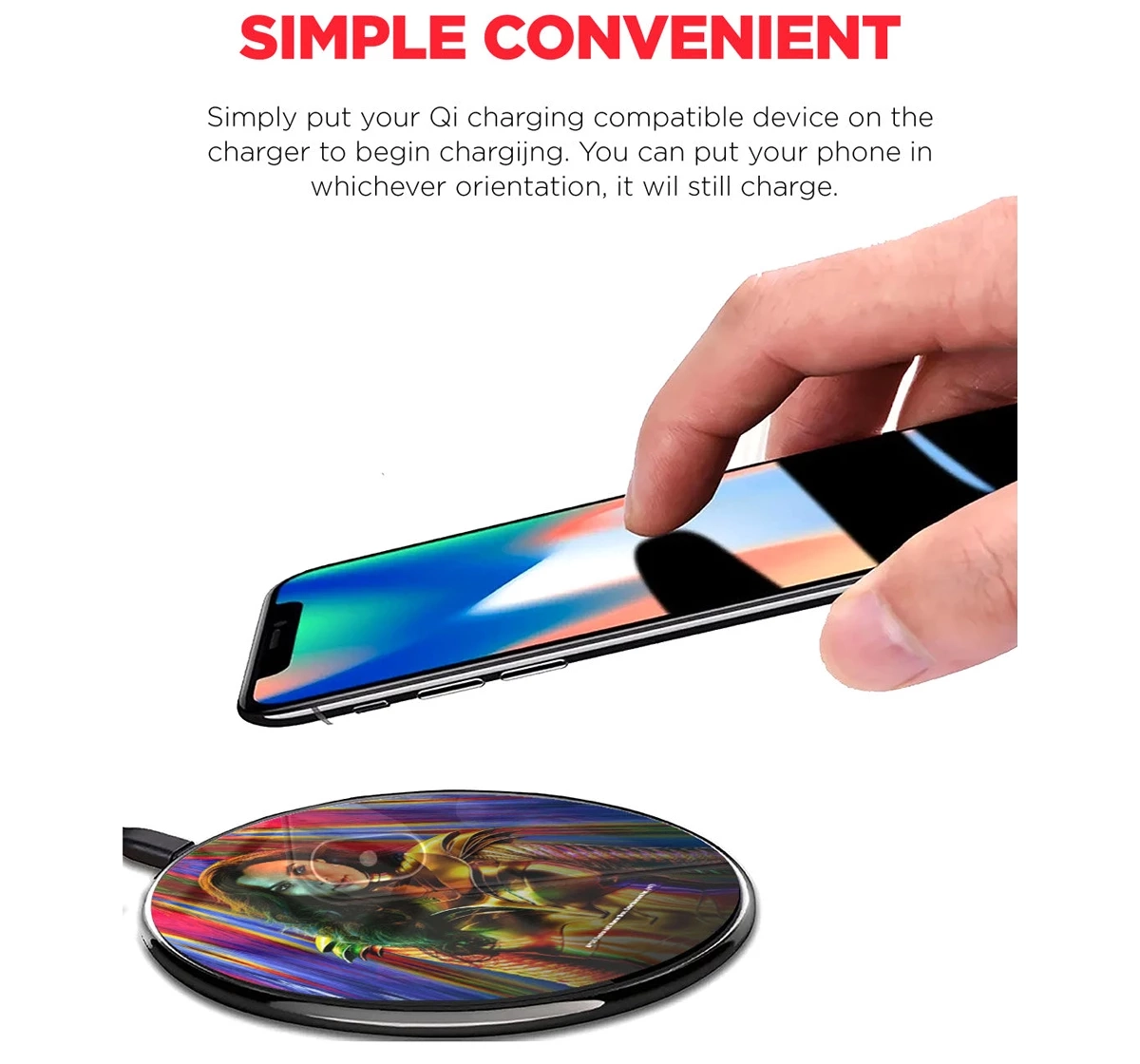 Macmerise Vigorous Wonder Woman Compatible Pro Wireless Charger Multicolour 12Y+