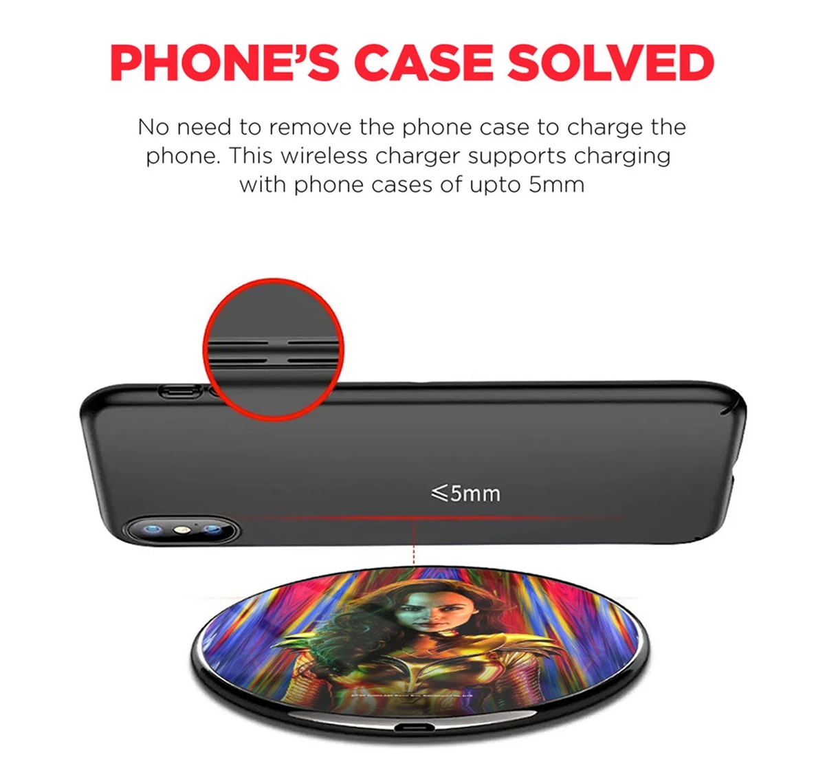 Macmerise Vigorous Wonder Woman Compatible Pro Wireless Charger Multicolour 12Y+