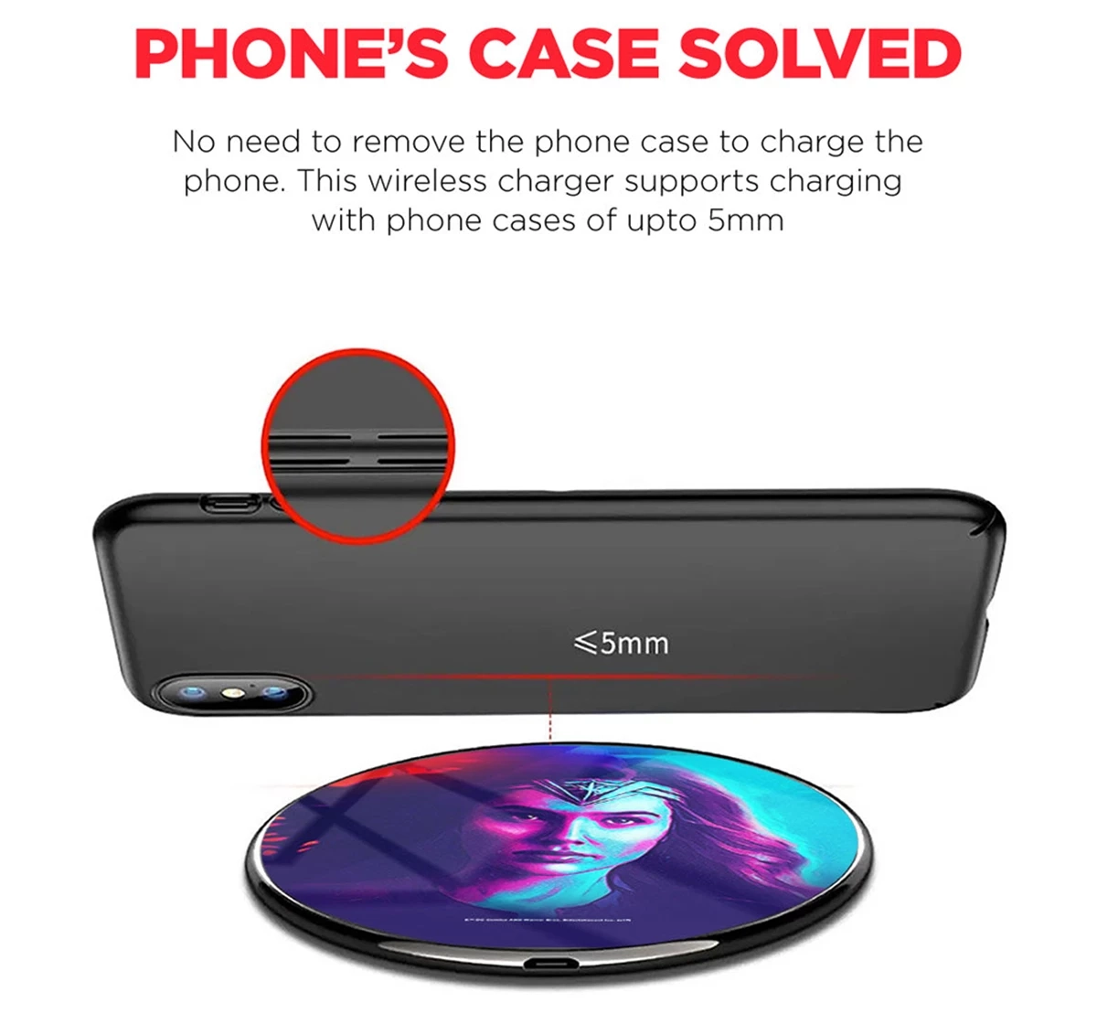 Macmerise Eagle Eye Wonder Woman Compatible Pro Wireless Charger Multicolour 12Y+