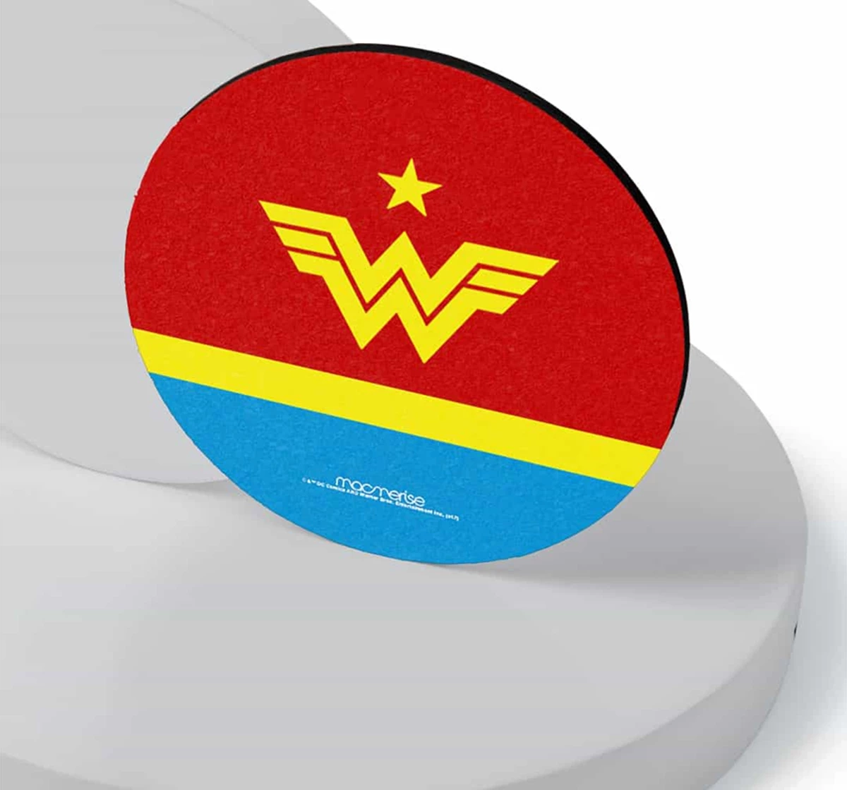 Macmerise Iconic Wonder Woman Logo Circular Coasters Multicolour 12Y+