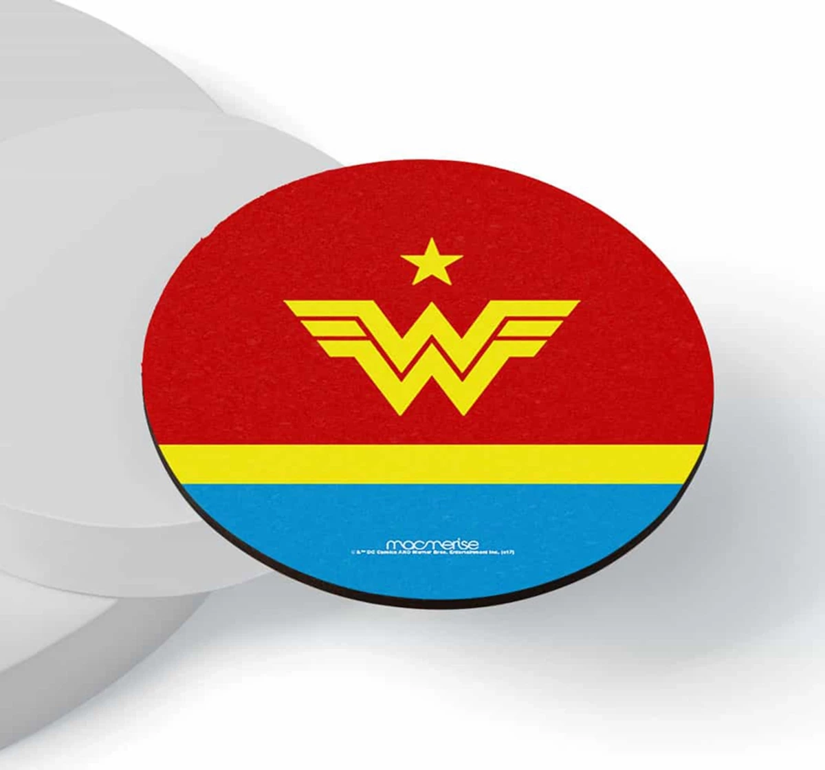 Macmerise Iconic Wonder Woman Logo Circular Coasters Multicolour 12Y+