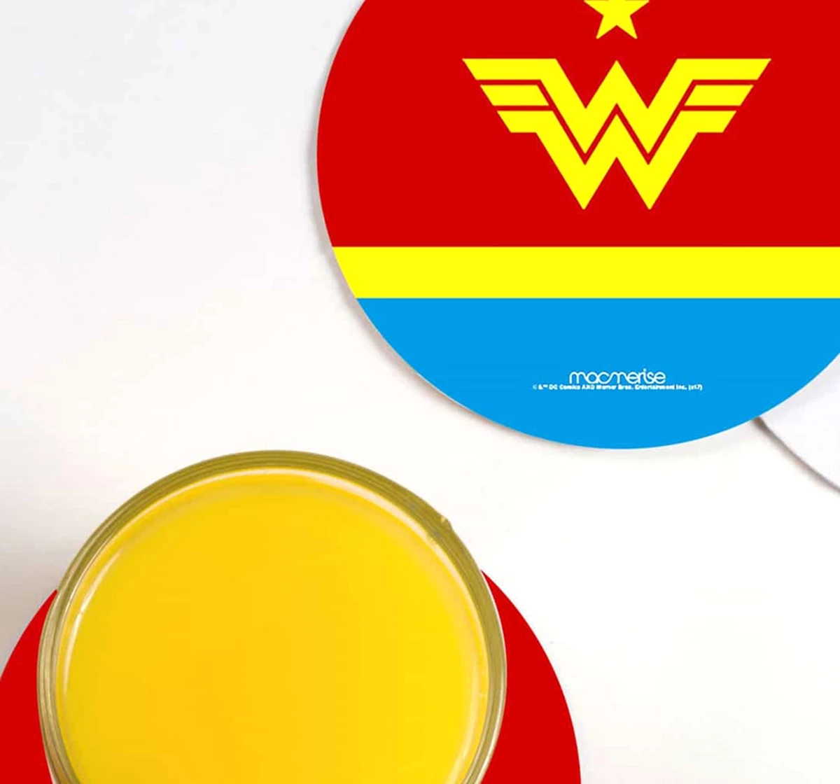 Macmerise Iconic Wonder Woman Logo Circular Coasters Multicolour 12Y+