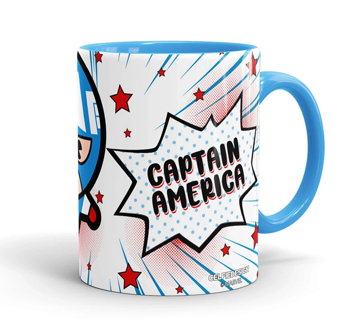 Macmerise Captain America Kawaii Coffee Mugs Blue Multicolour 12Y+
