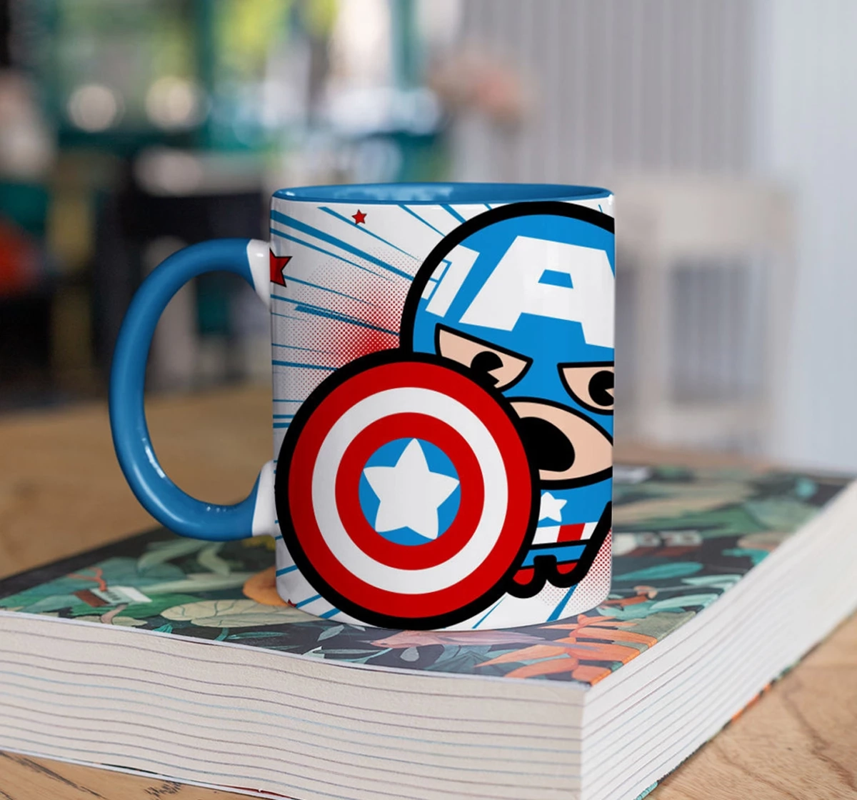 Macmerise Captain America Kawaii Coffee Mugs Blue Multicolour 12Y+