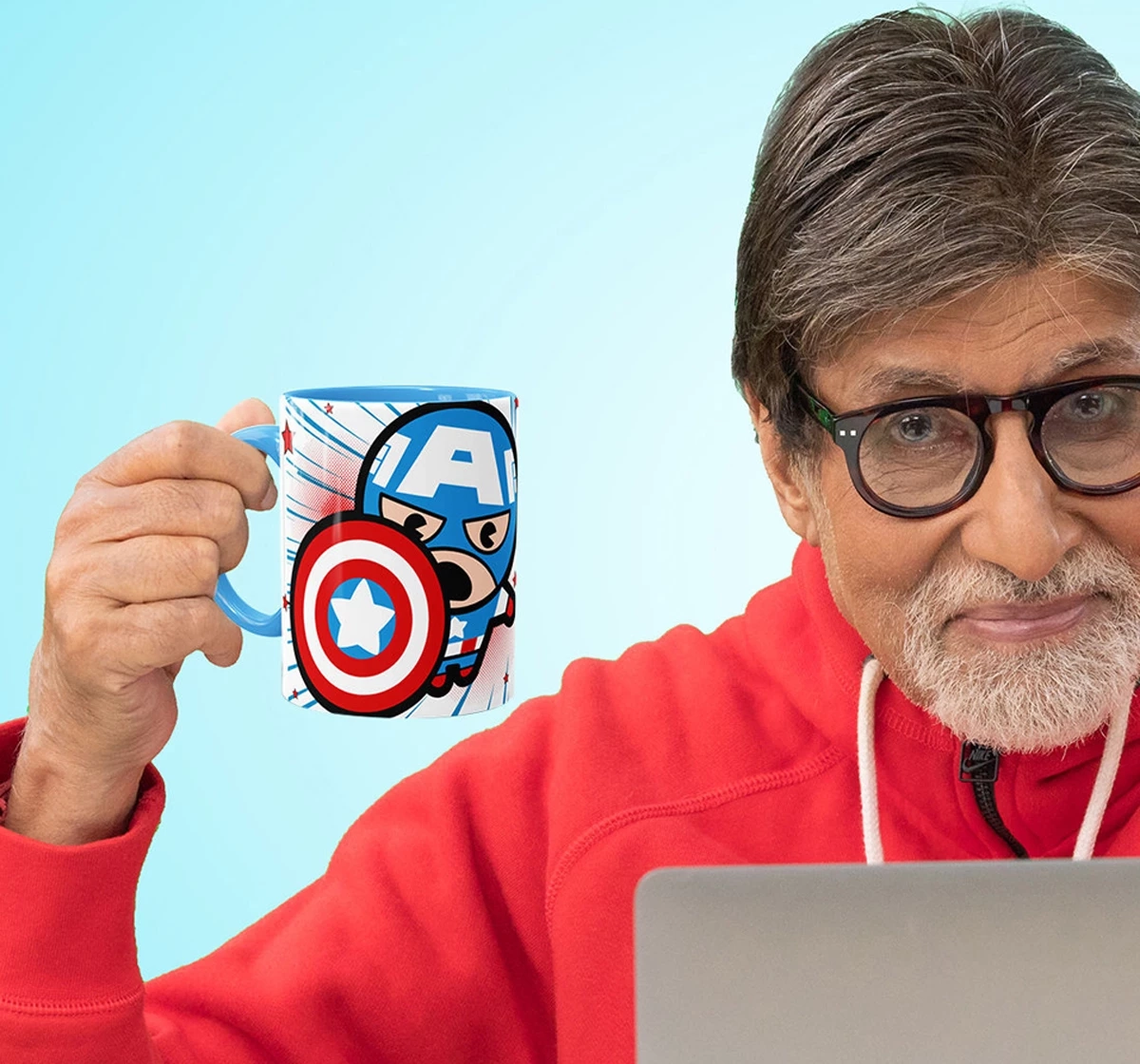 Macmerise Captain America Kawaii Coffee Mugs Blue Multicolour 12Y+