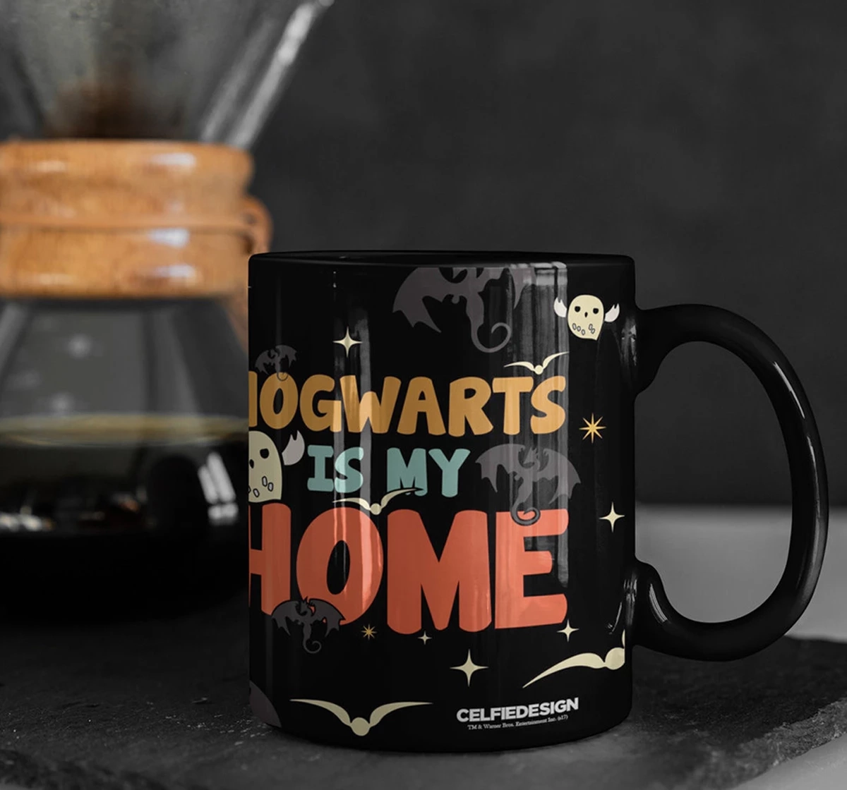 Macmerise Hogwarts Is My Home Coffee Mugs Black Multicolour 12Y+